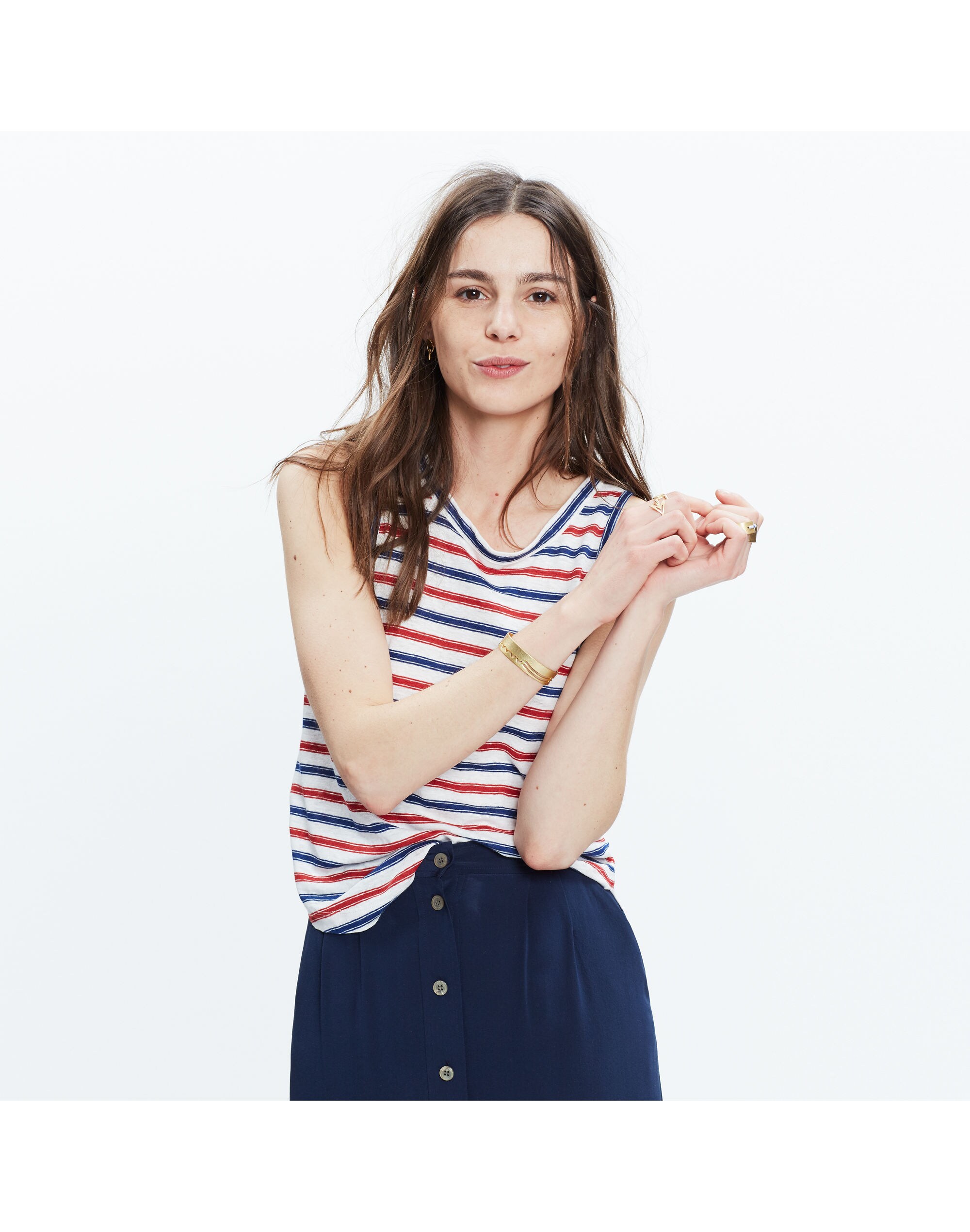 Linen Allegro Top in Bradbury Stripe