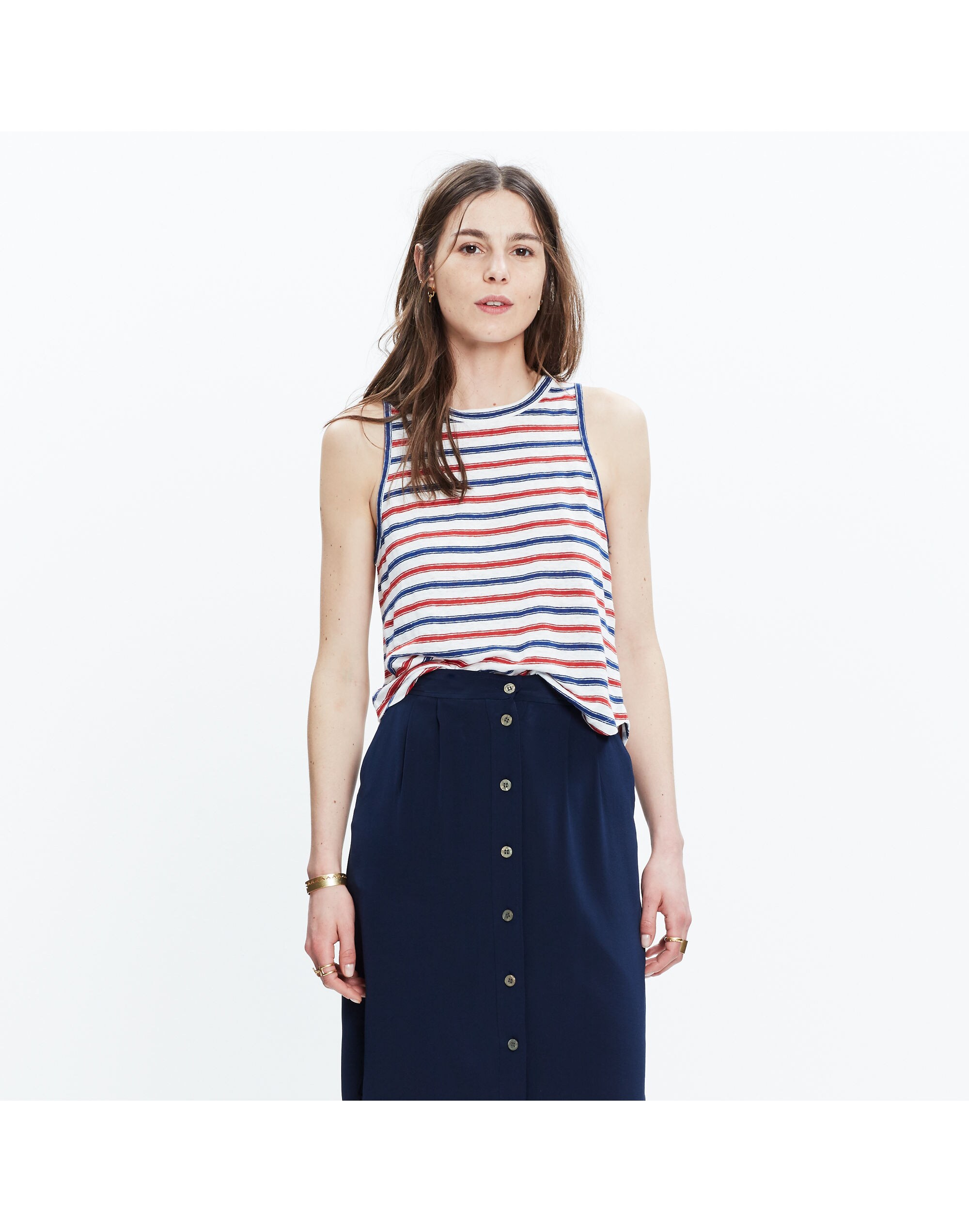 Linen Allegro Top in Bradbury Stripe