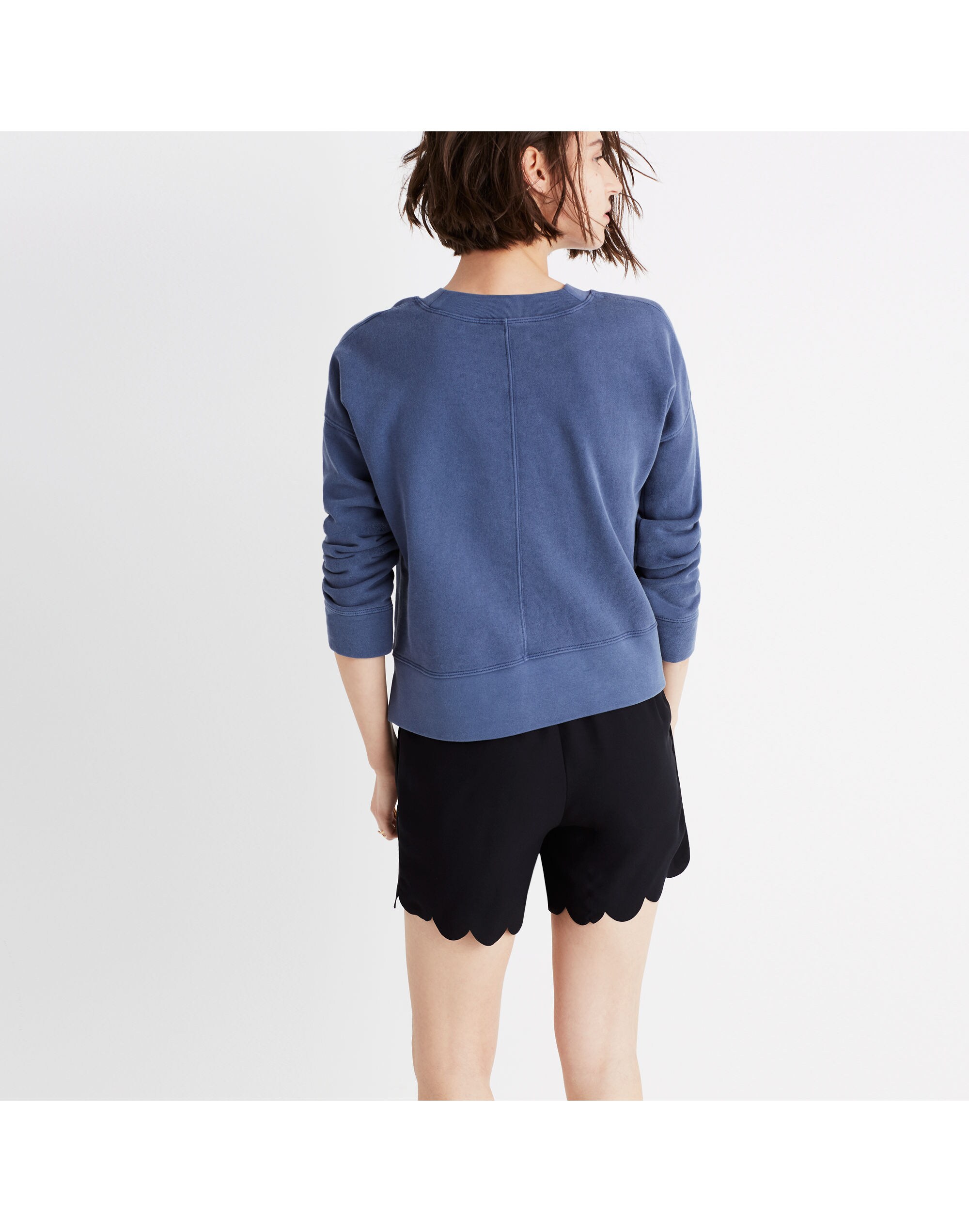 Scallop-Hem Pull-On Shorts