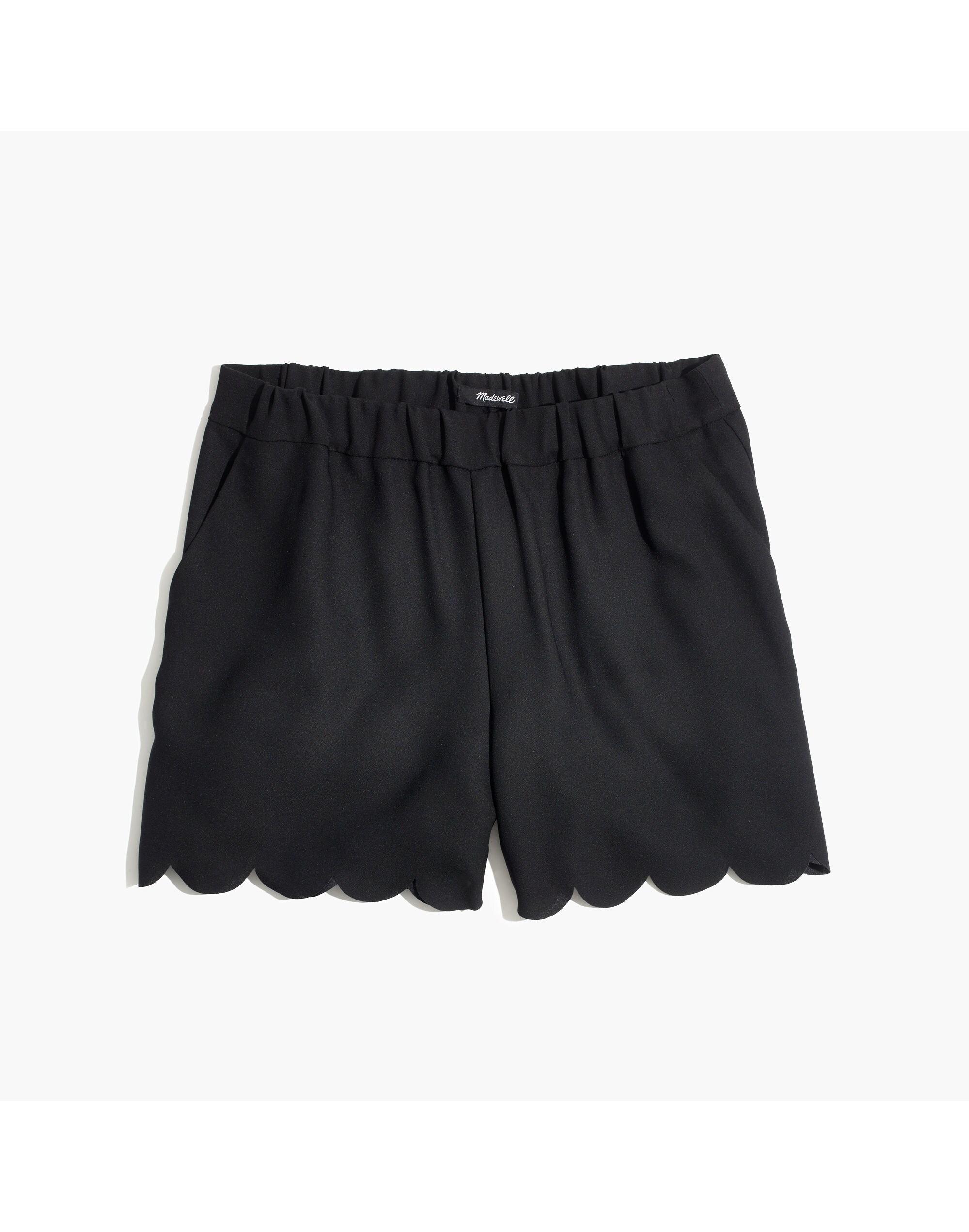 Scallop-Hem Pull-On Shorts