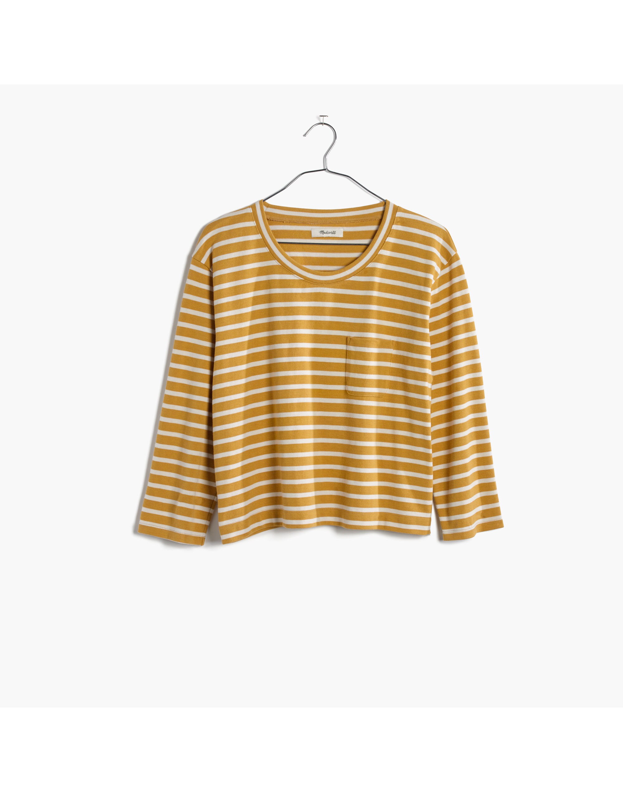 Long-Sleeve Crop Tee in Linden Stripe