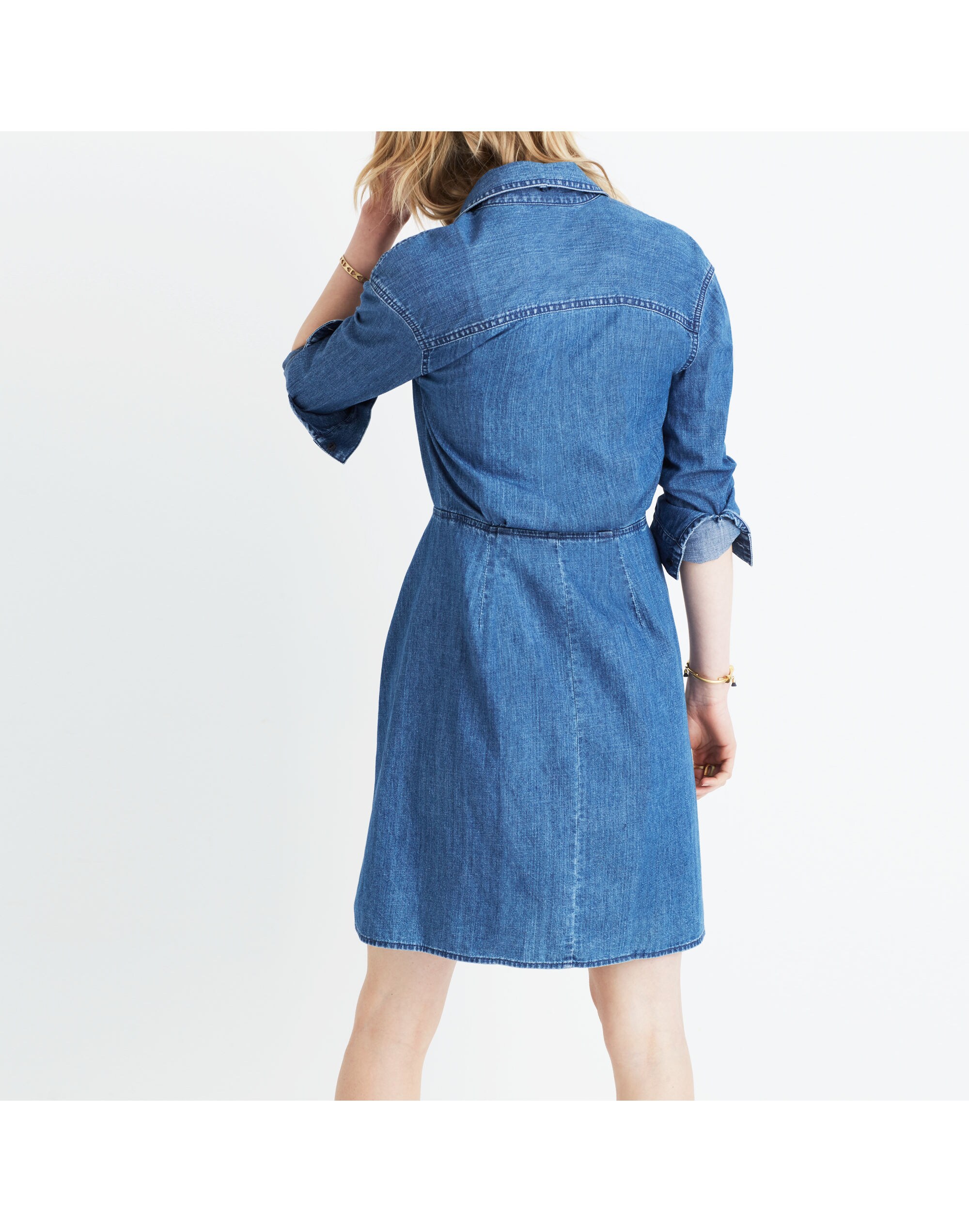 Denim Tie-Waist Dress