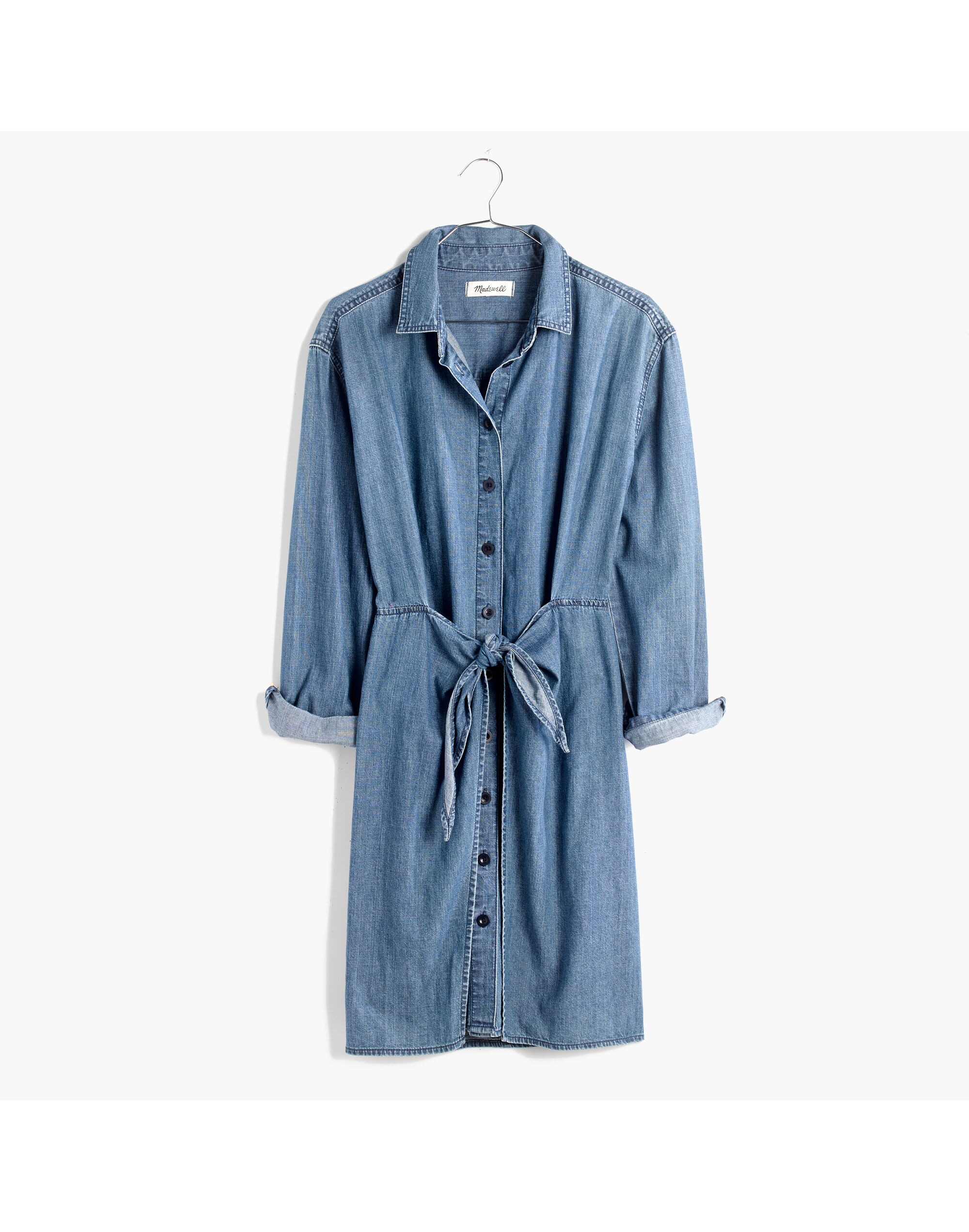 Denim Tie-Waist Dress