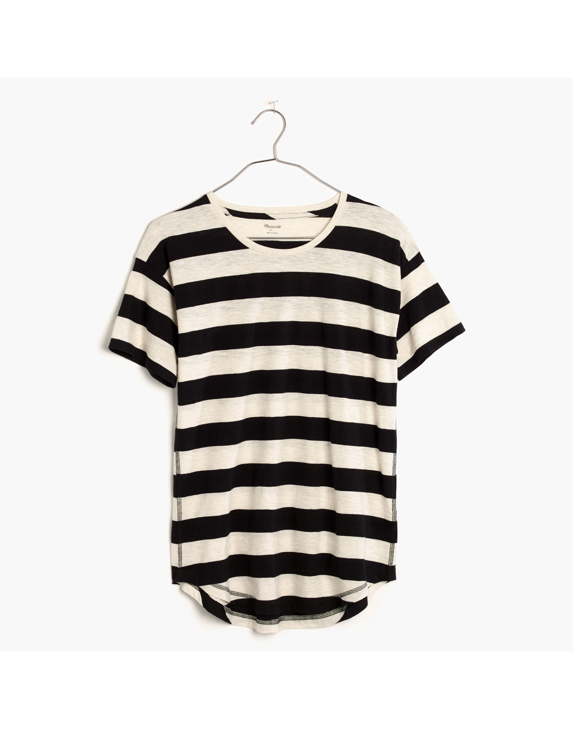 Whisper Cotton Crewneck Tee in Allendale Stripe