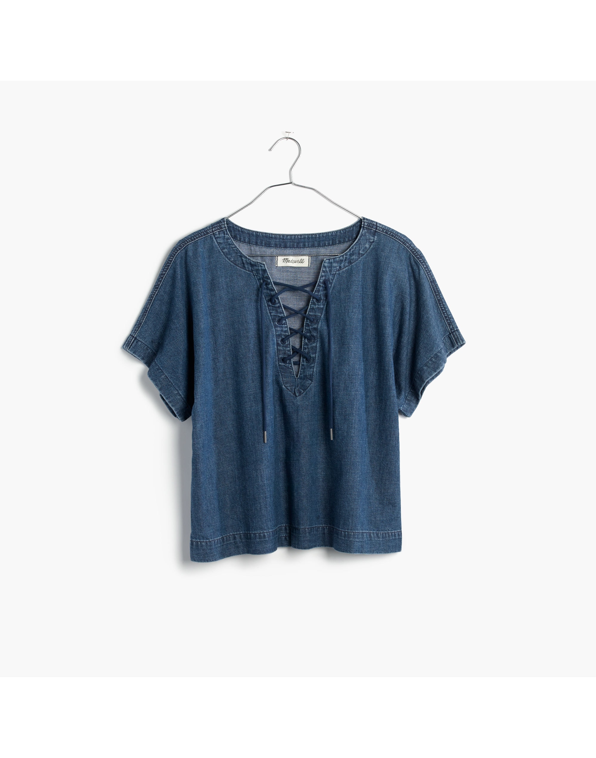 Denim Lace-Up Top