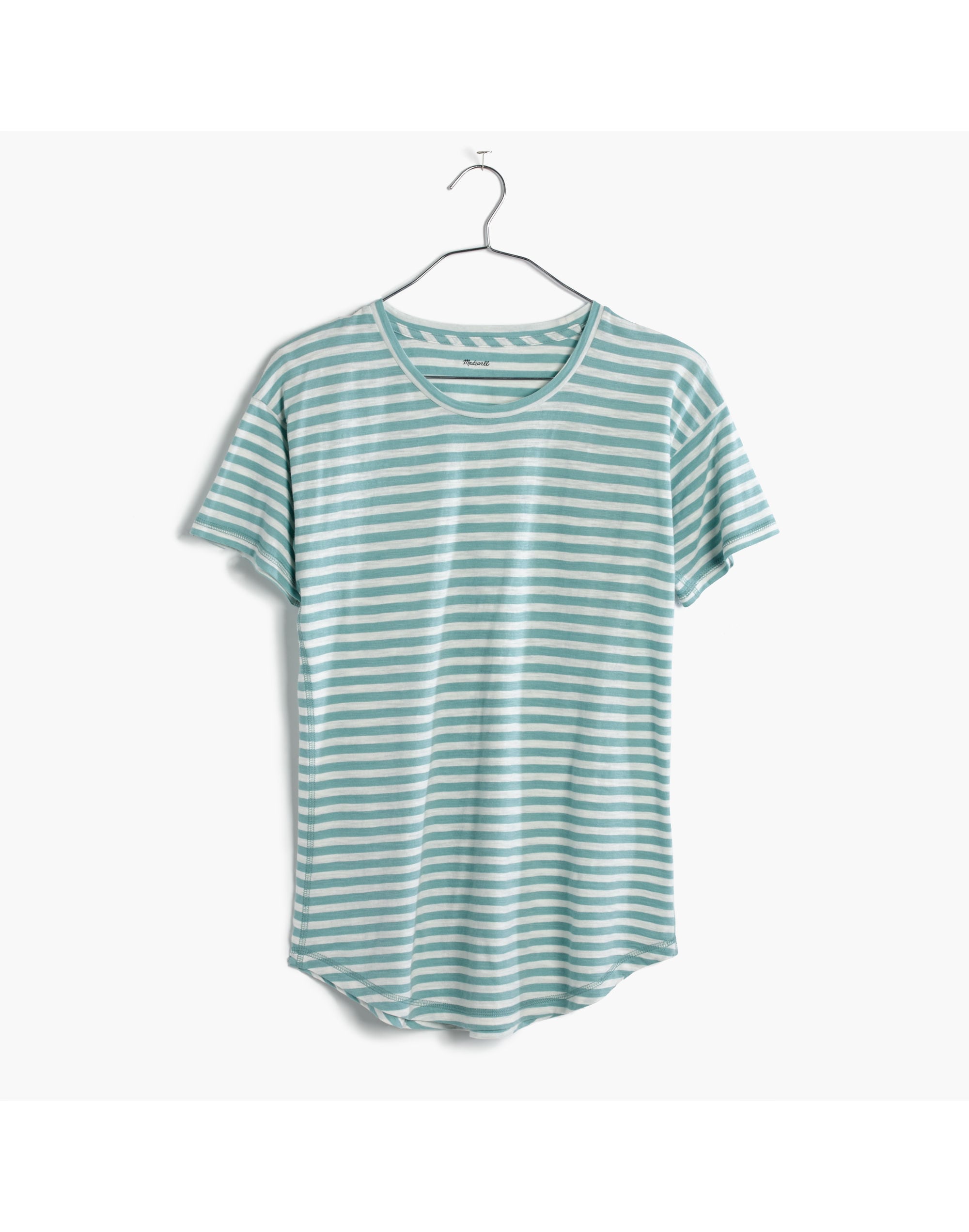 Whisper Cotton Crewneck Tee in Fenwick Stripe