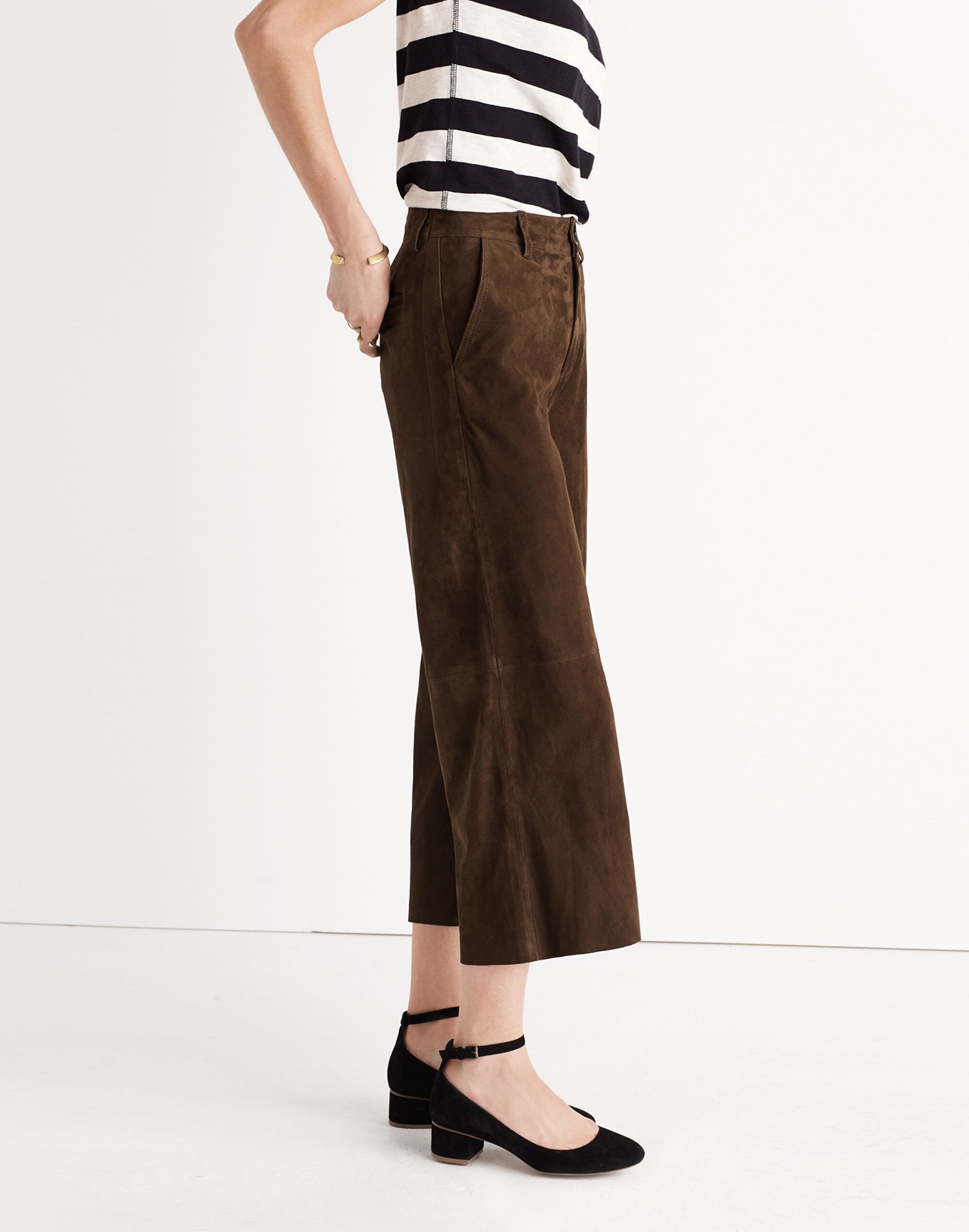 Suede Culotte Pants