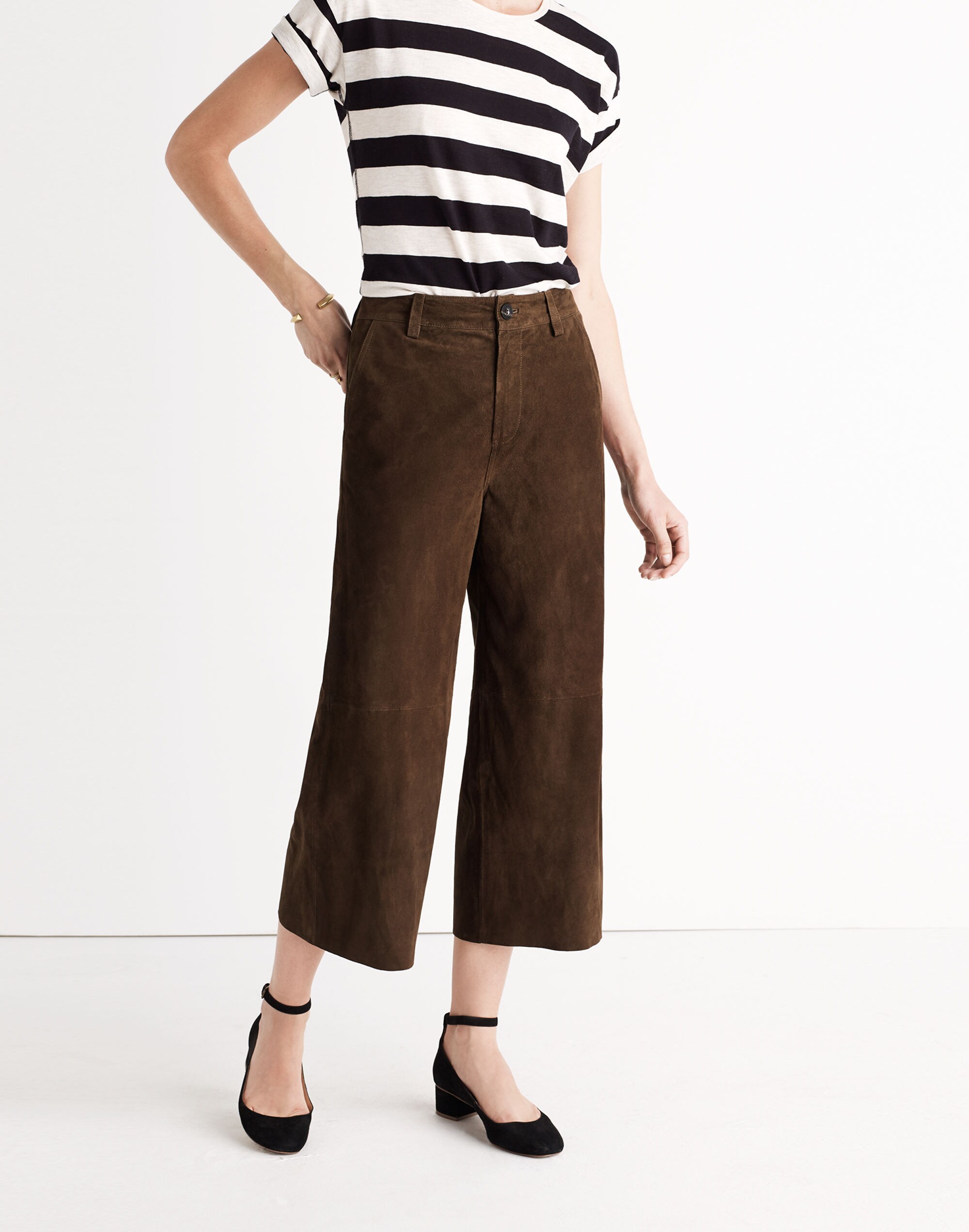 Suede Culotte Pants