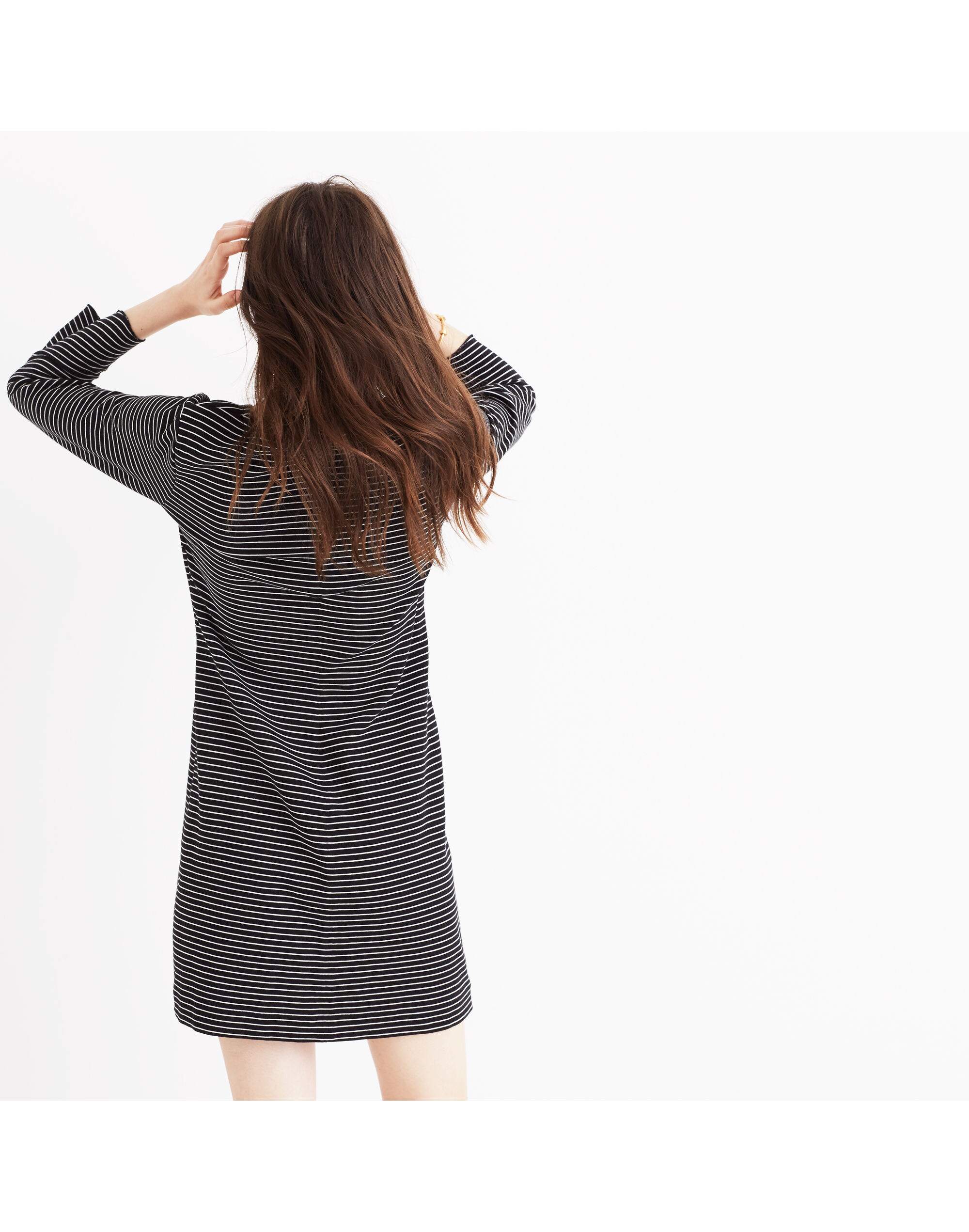 Knit Bell-Sleeve Dress in Stripe