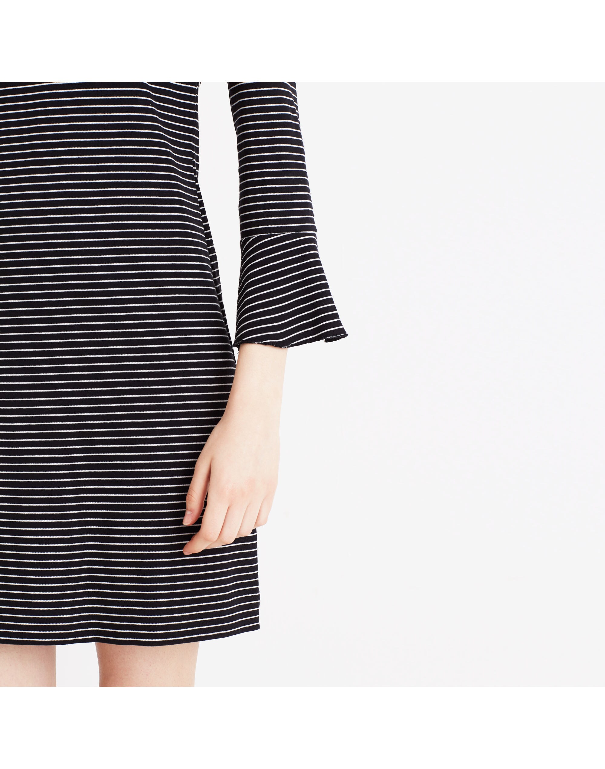 Knit Bell-Sleeve Dress in Stripe