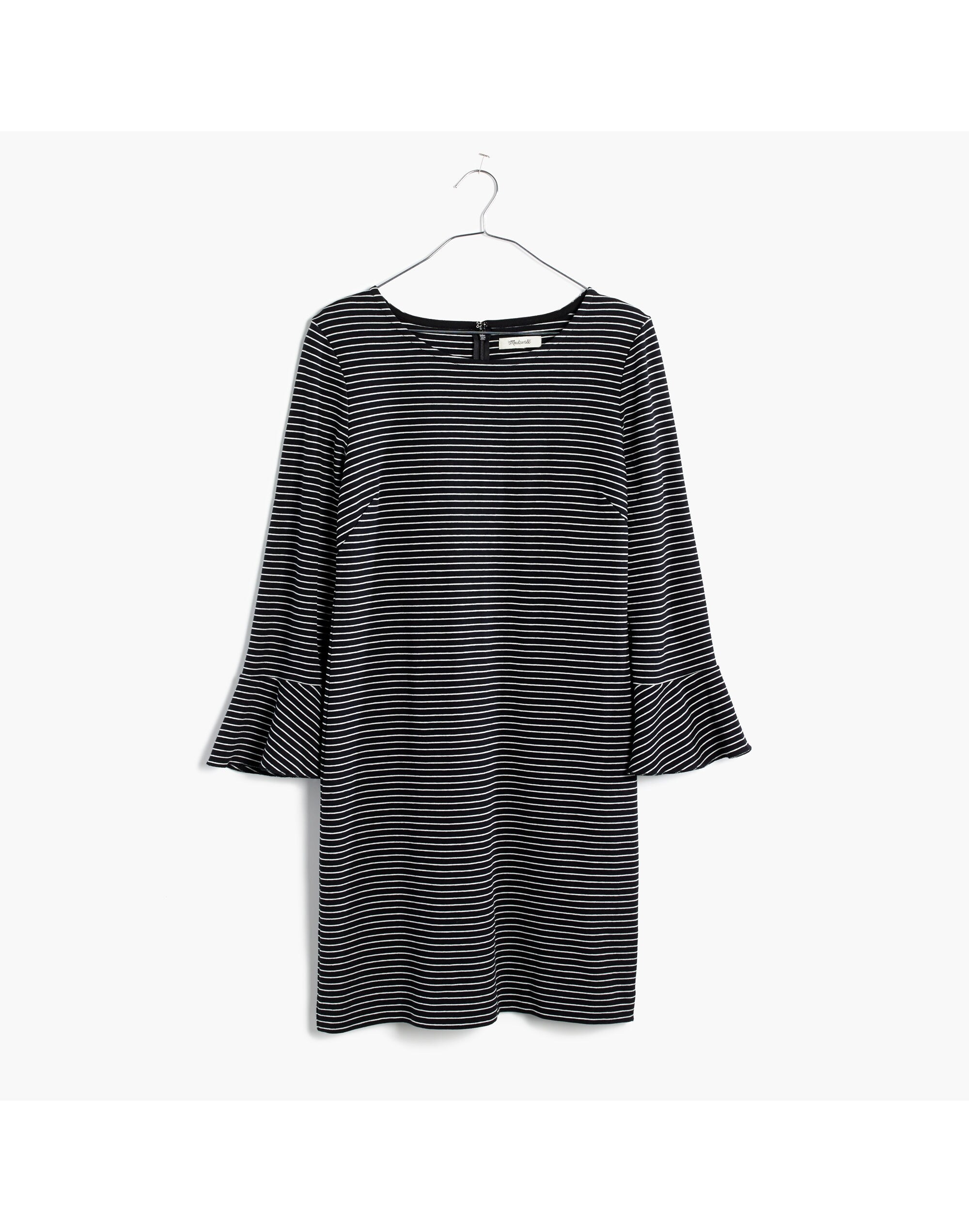 Knit Bell-Sleeve Dress in Stripe