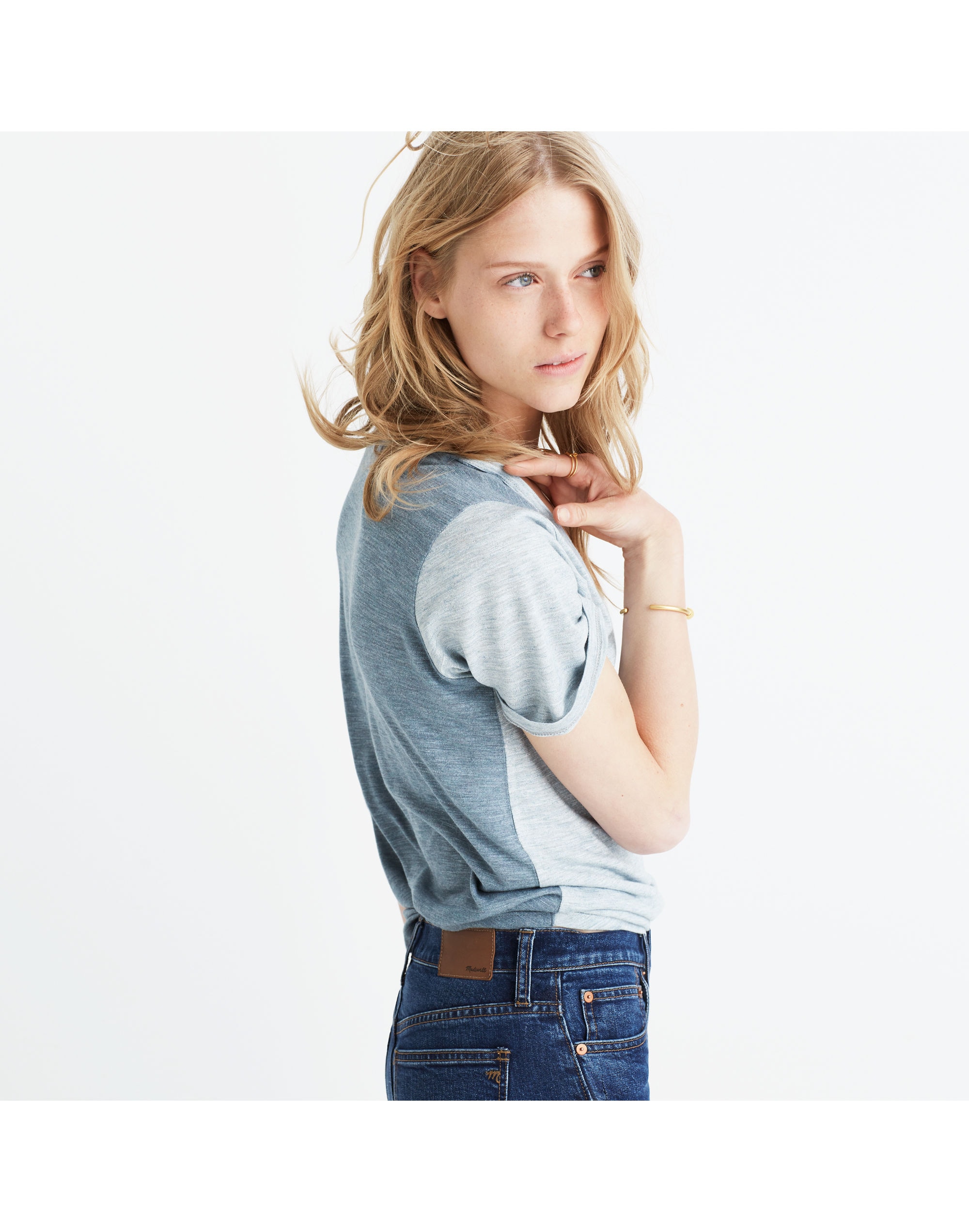 Anthem Scoop Elbow-Sleeve Tee in Colorblock