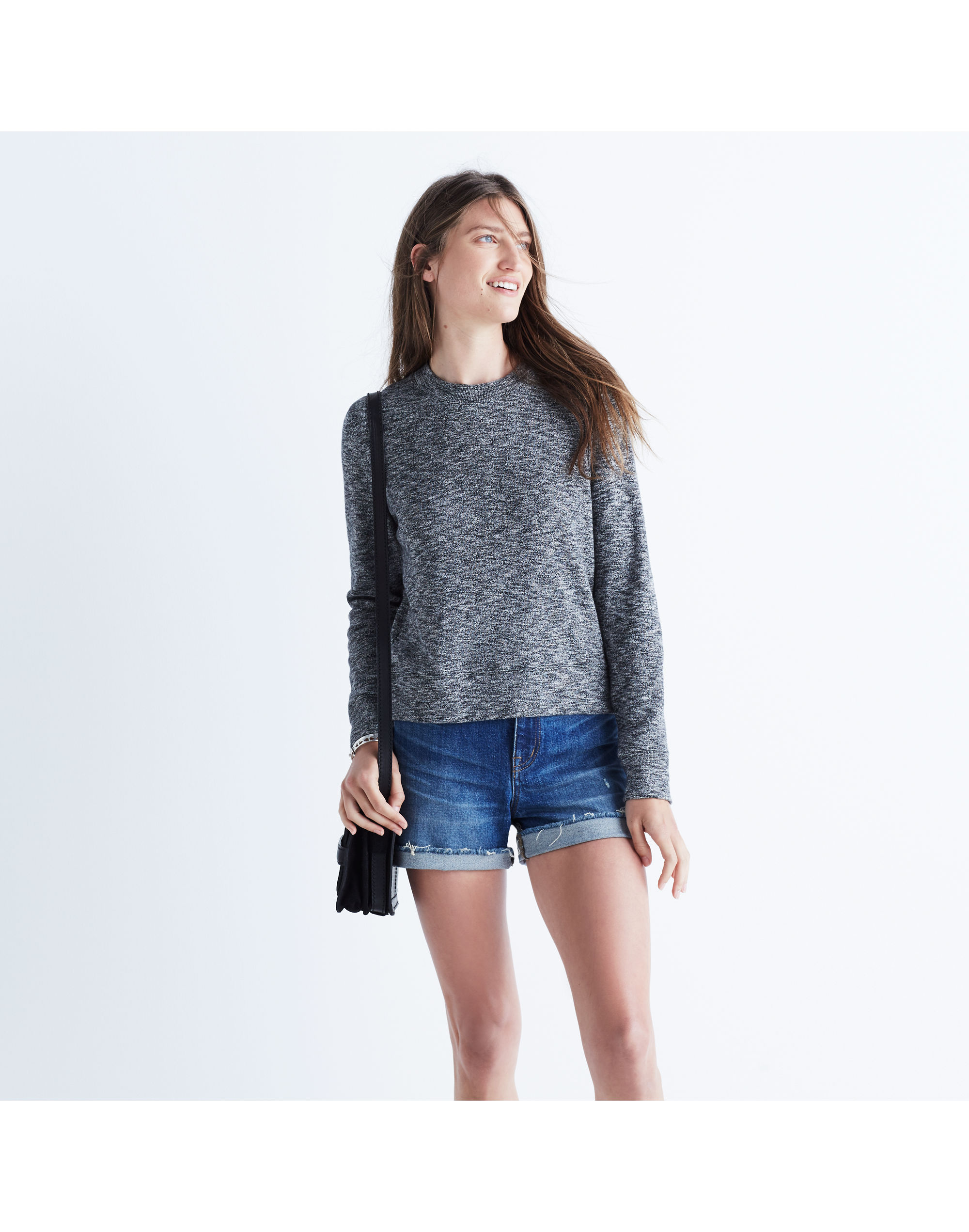 marled mockneck top