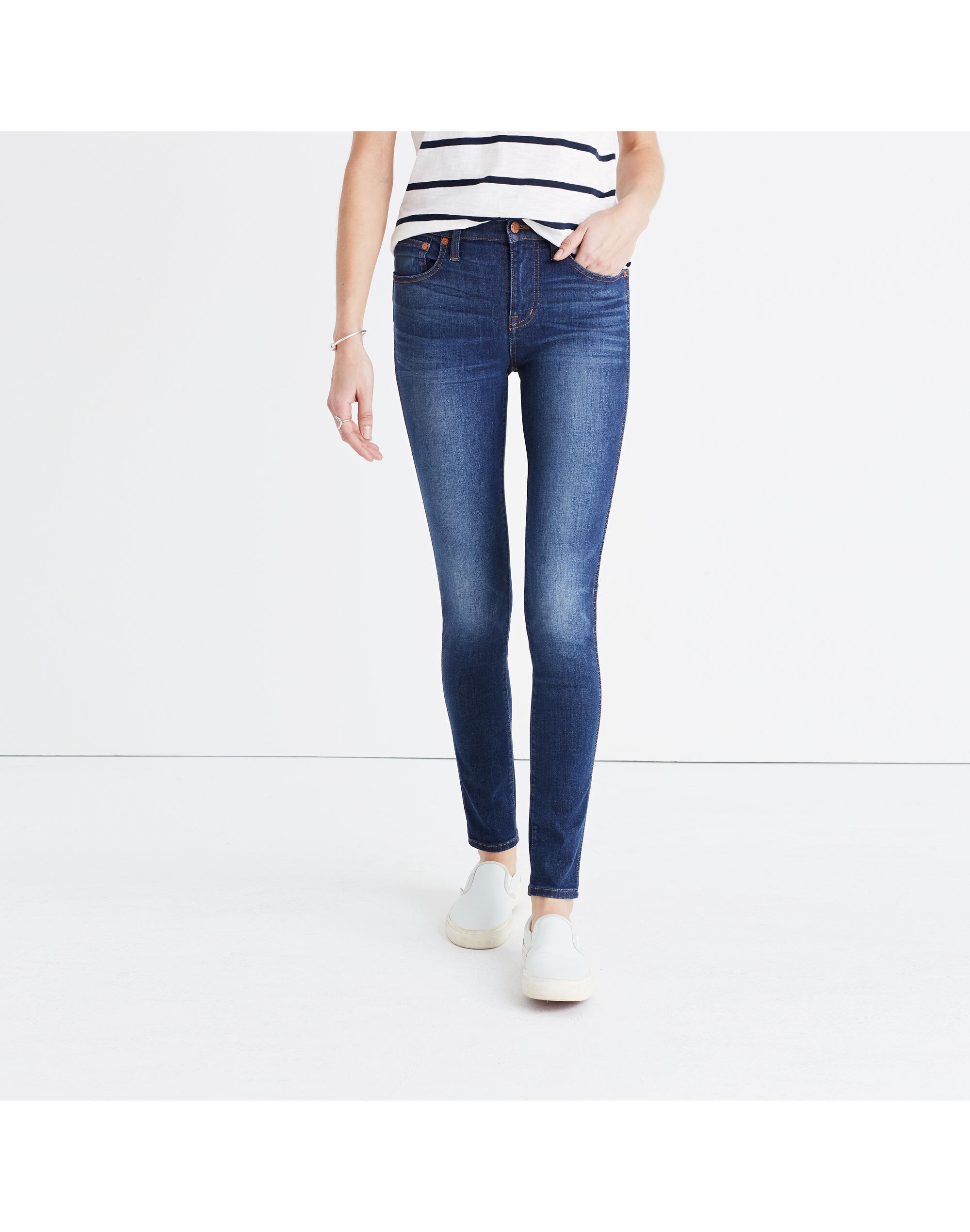 9" High-Rise Skinny Jeans in Polly Wash