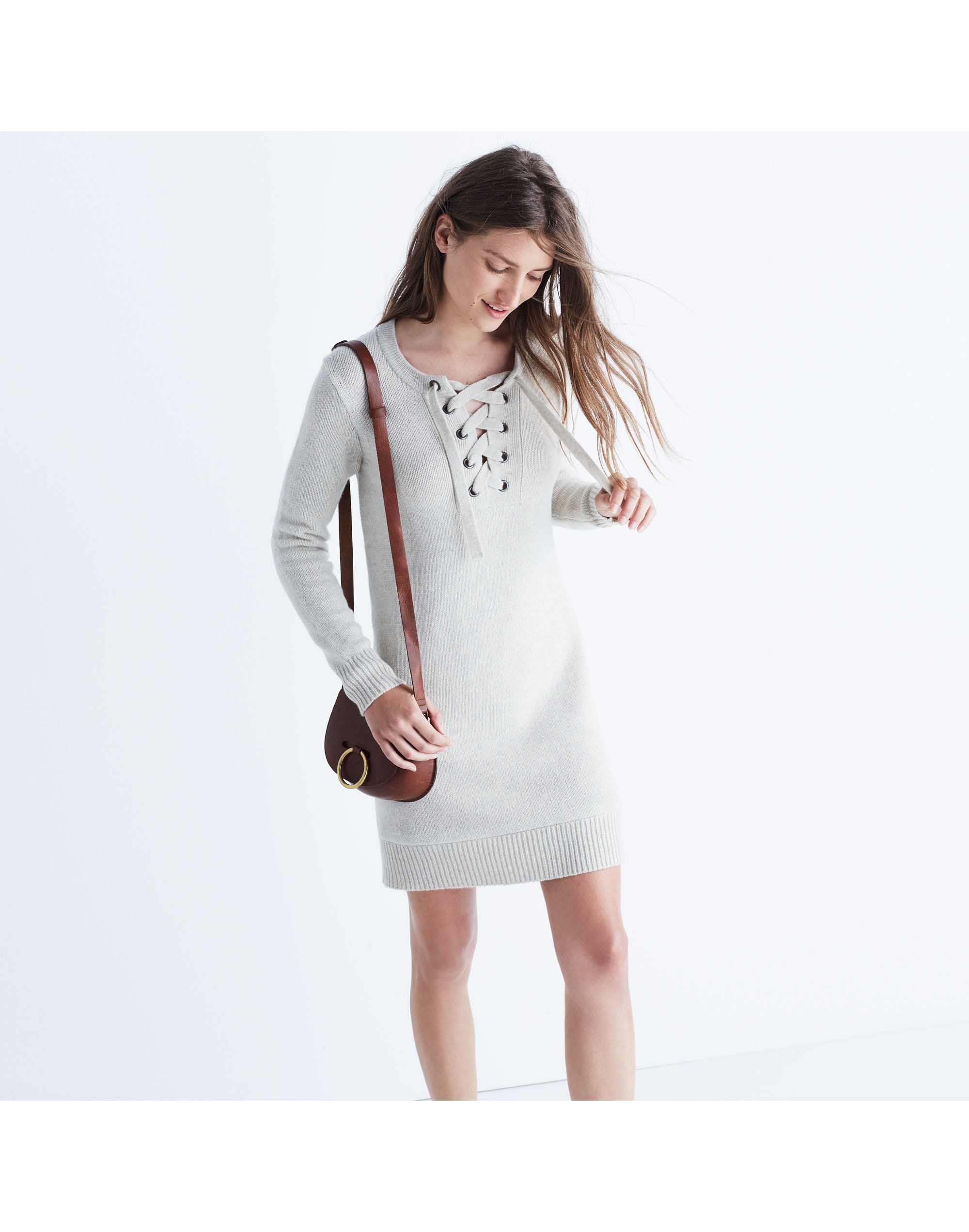 Lace-Up Sweater-Dress