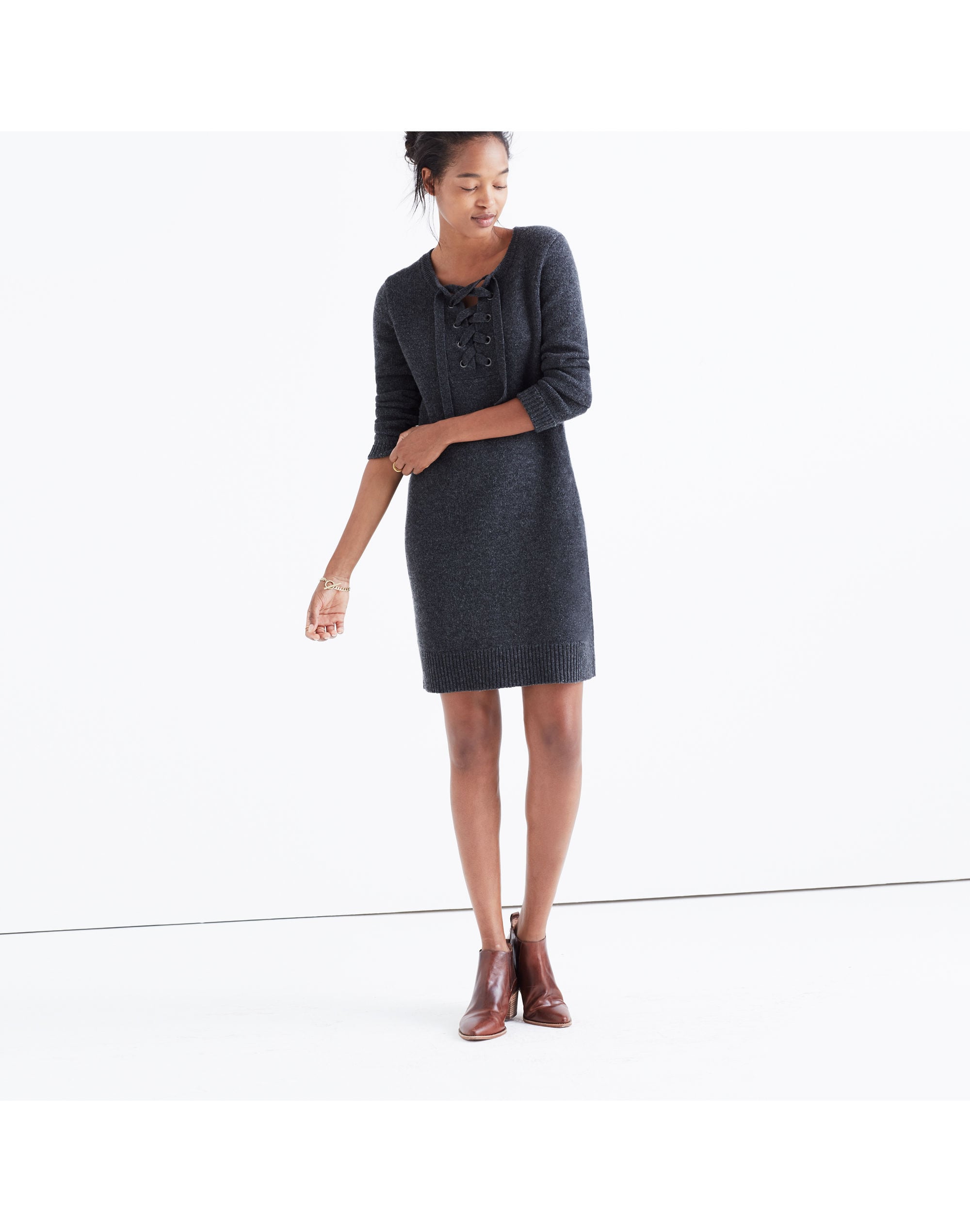 Lace-Up Sweater-Dress