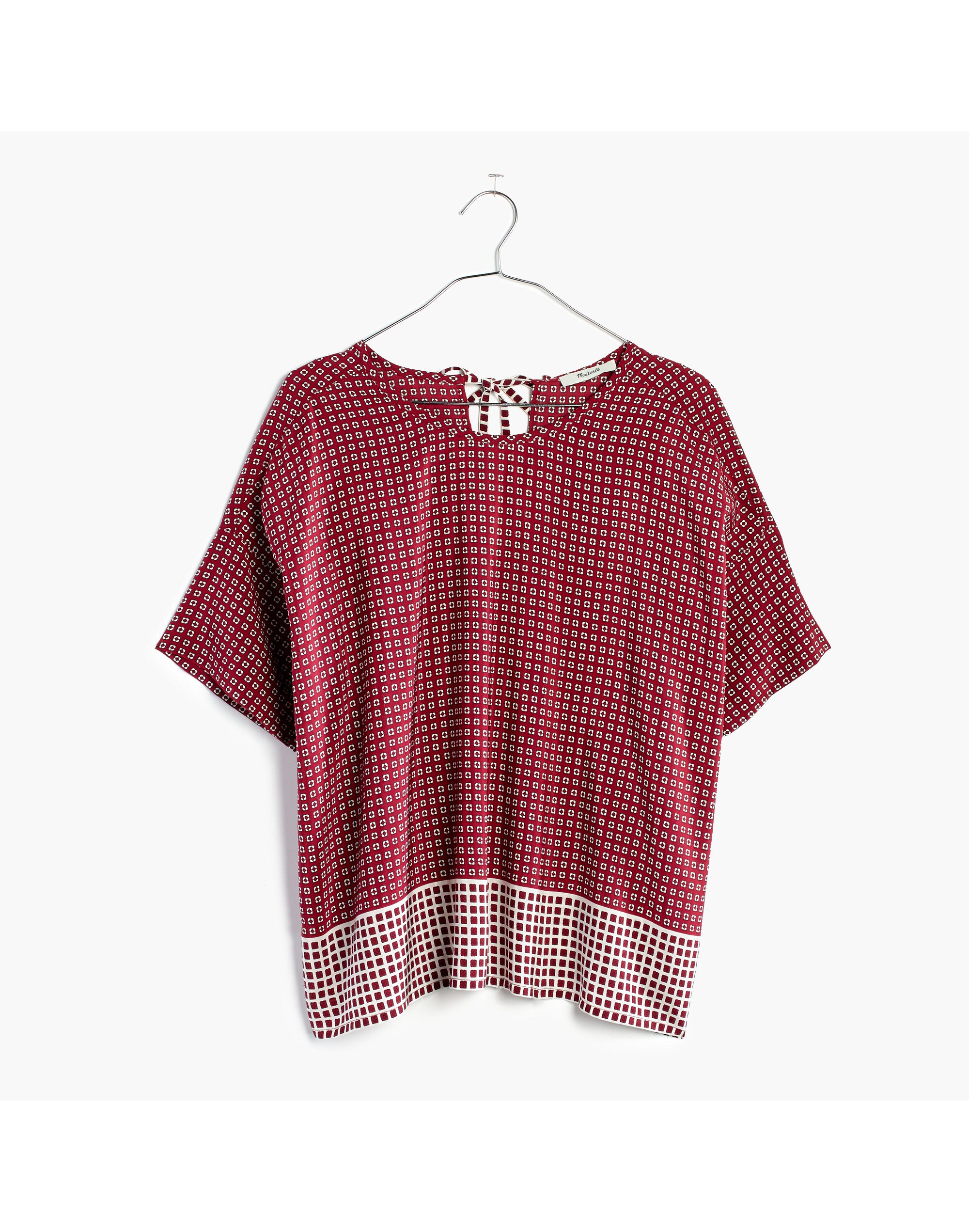 Silk Premiere Bow-Back Tee in Ascot Tile