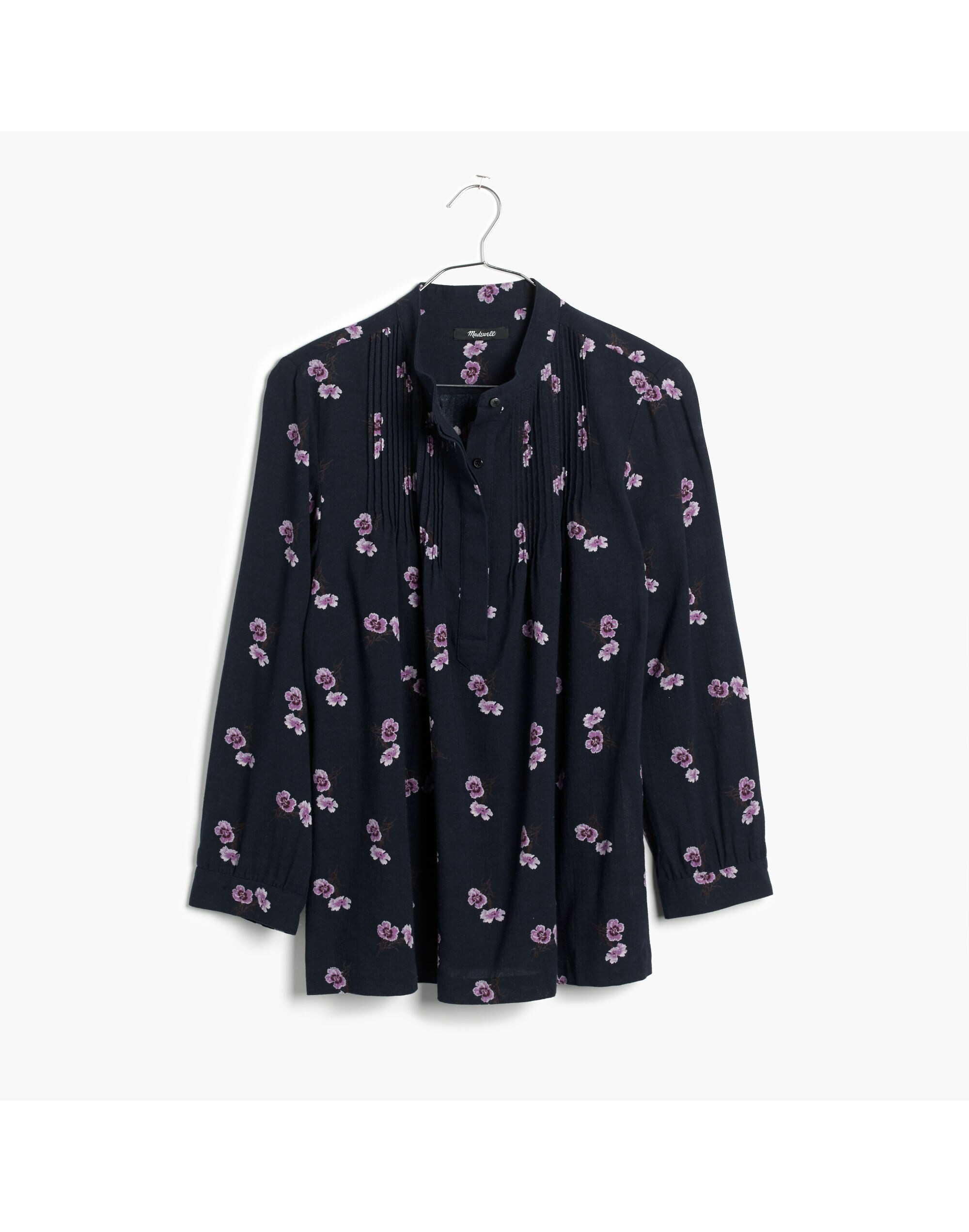 Pintuck Popover Shirt in Pansy Bouquet
