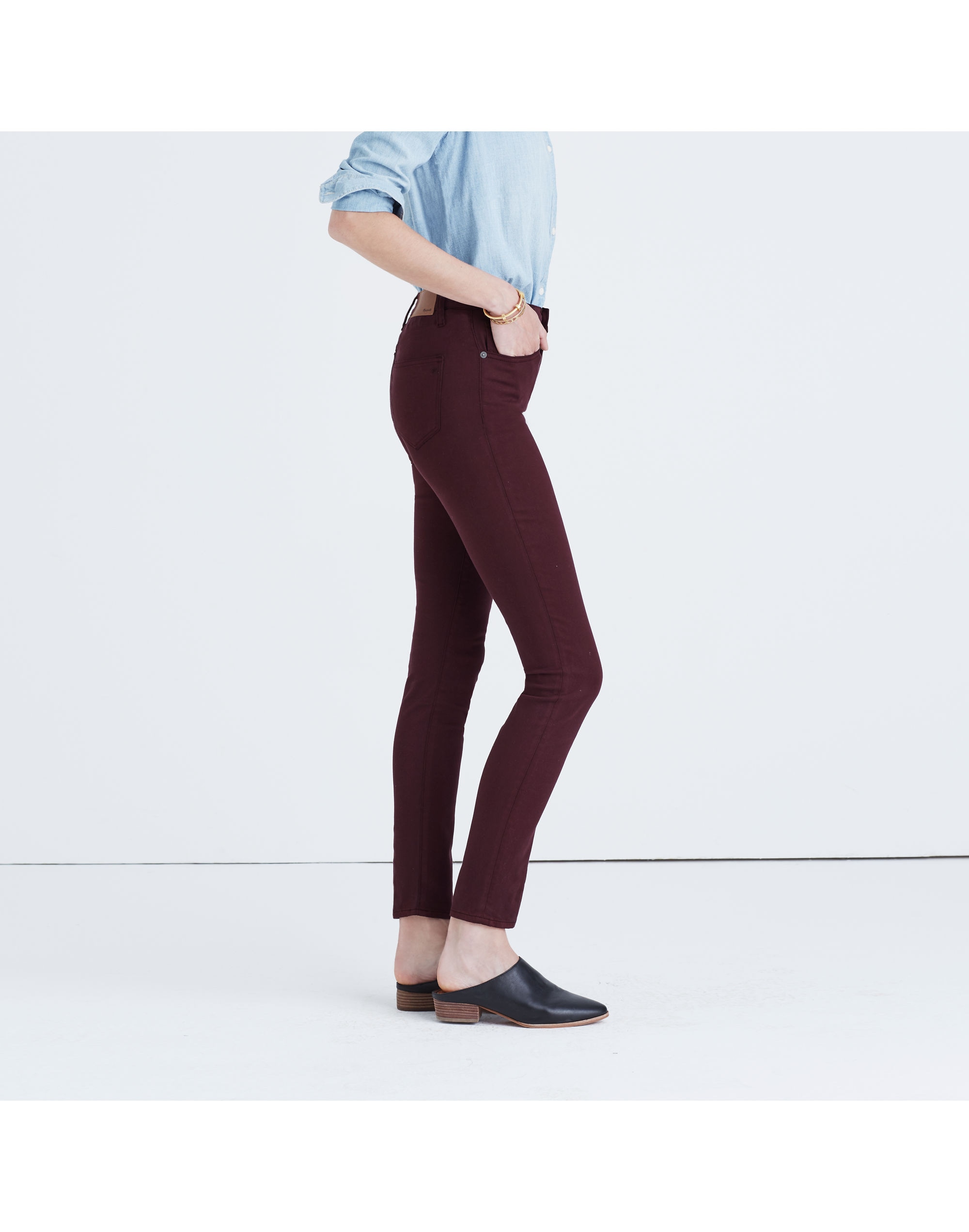 9" High-Rise Skinny Sateen Jeans