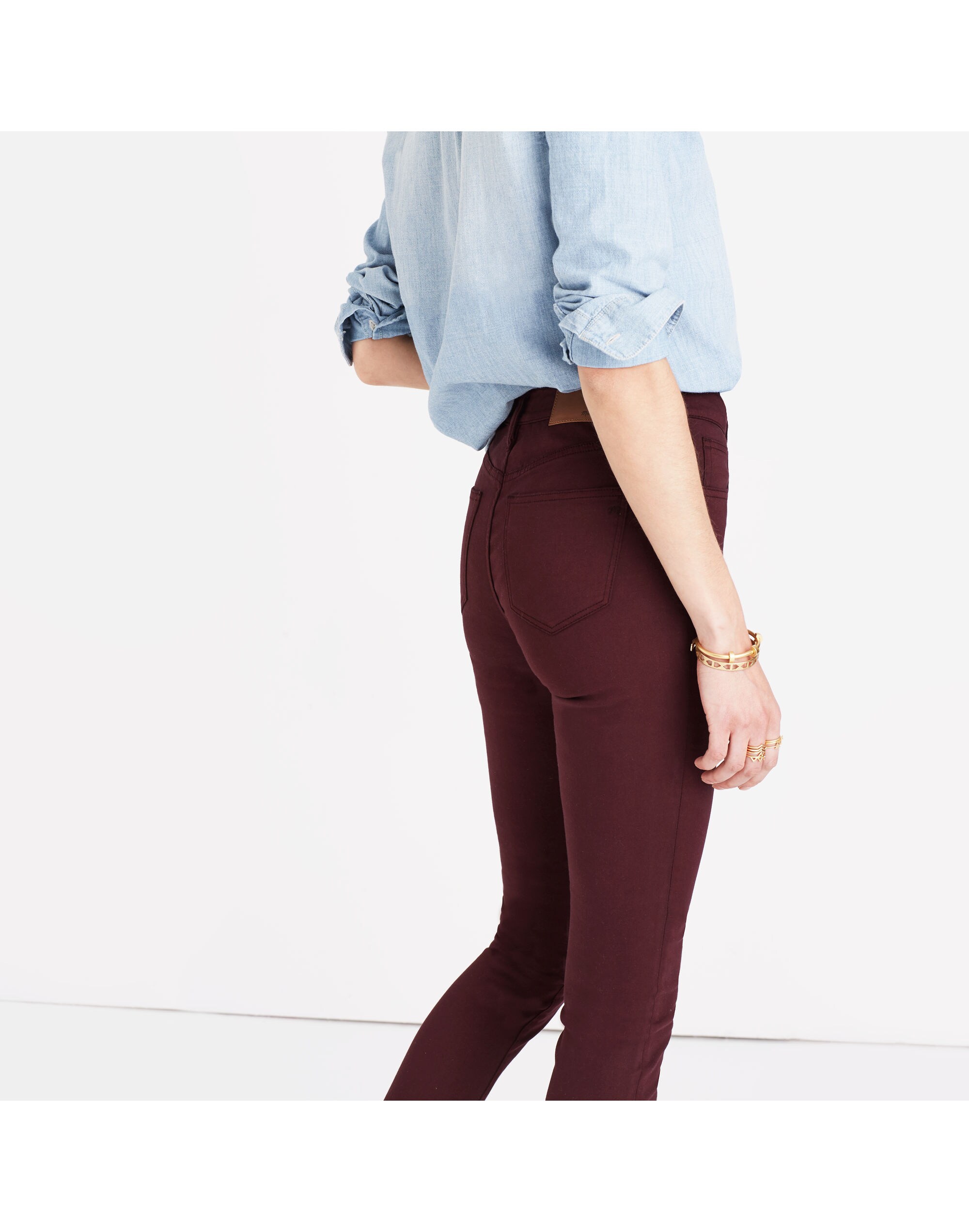 9" High-Rise Skinny Sateen Jeans