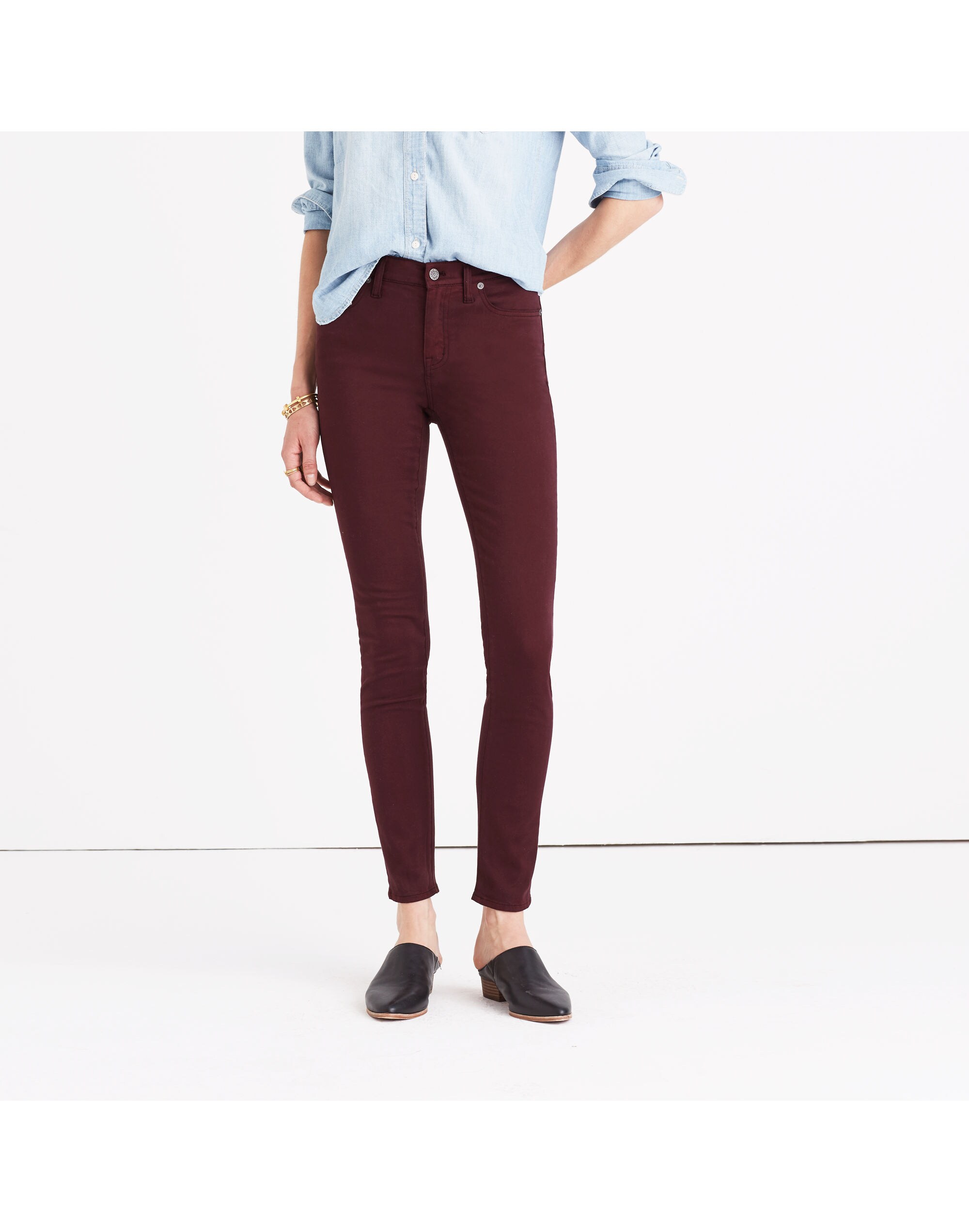 9" High-Rise Skinny Sateen Jeans