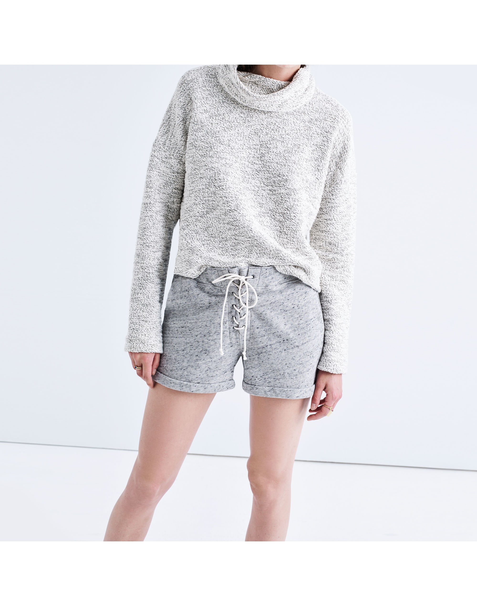terry lace-up shorts