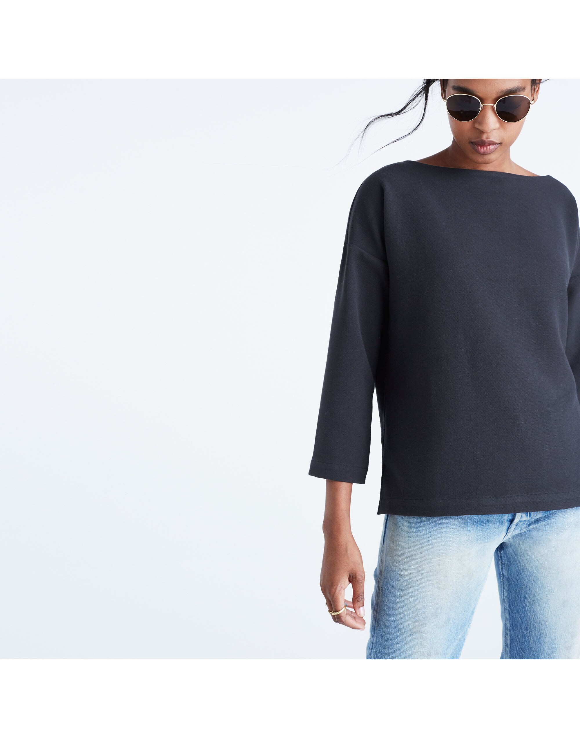 Crepe Boatneck Top