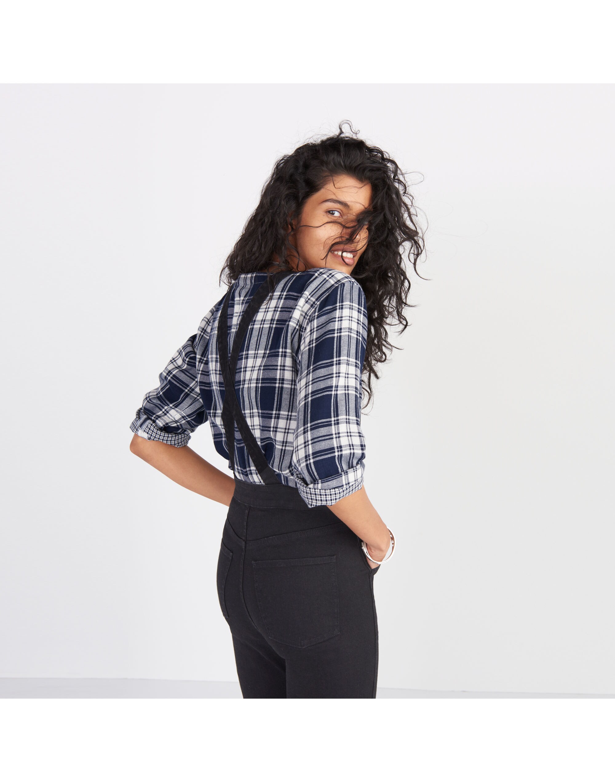 Cali Demi-Boot Overalls in Black Frost