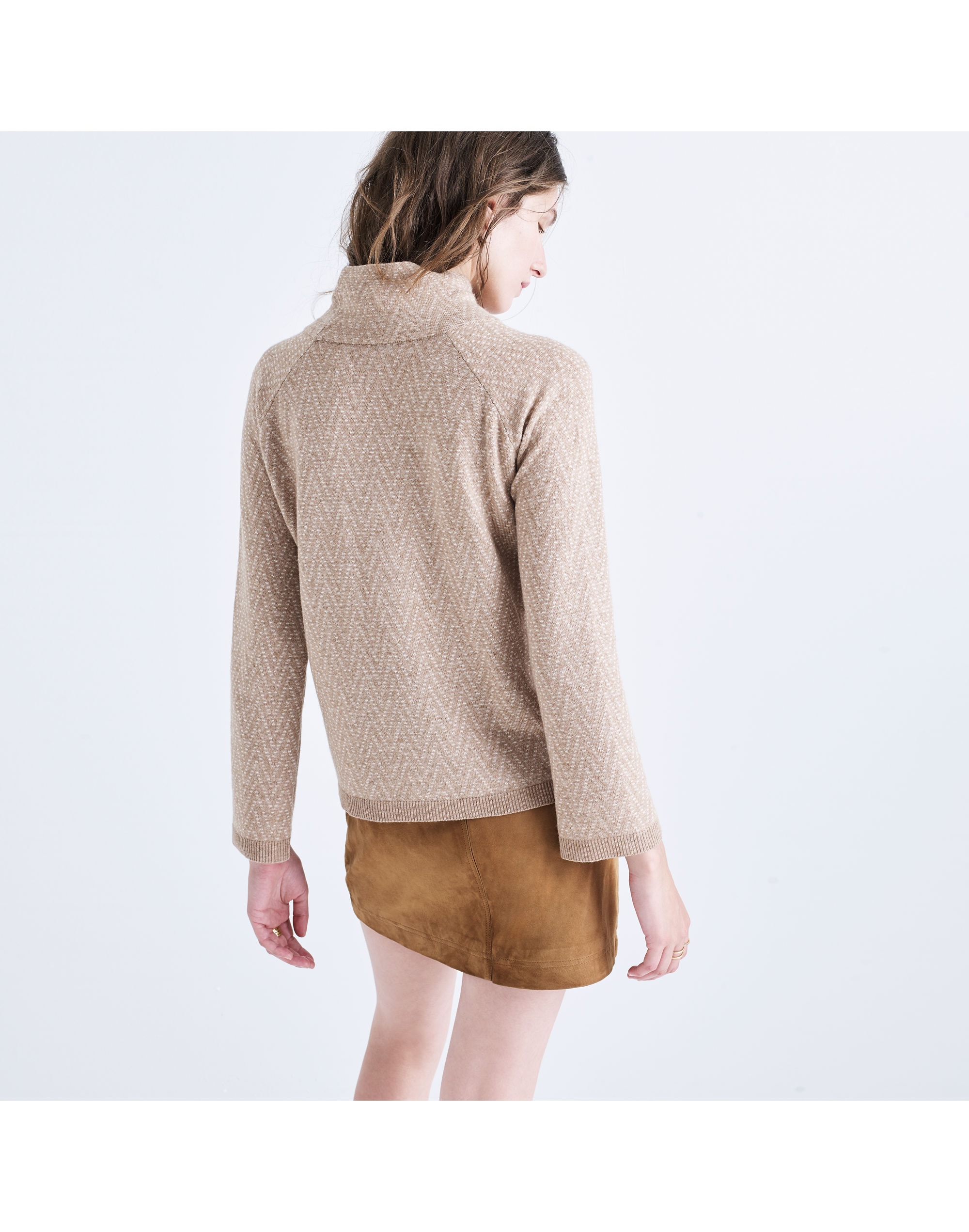cinematheque mockneck sweater in chevron