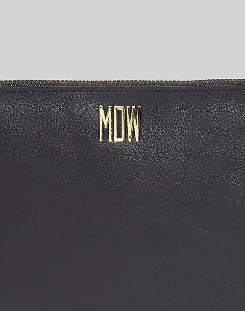 Leather Personalized Leather Pouch, Leather Clutch | Mayko Bags Black