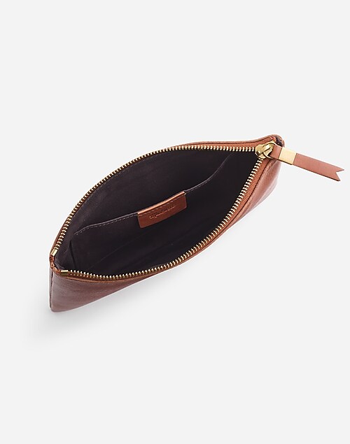 Madewell The Leather Pouch Clutch in True Black - Size One S