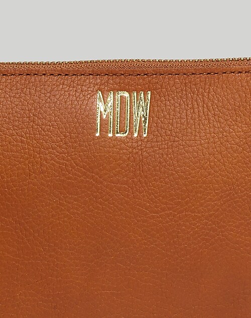 Leather clutch bag, lined and personalised with wristlet strap. Great –  Notch Leather Goods