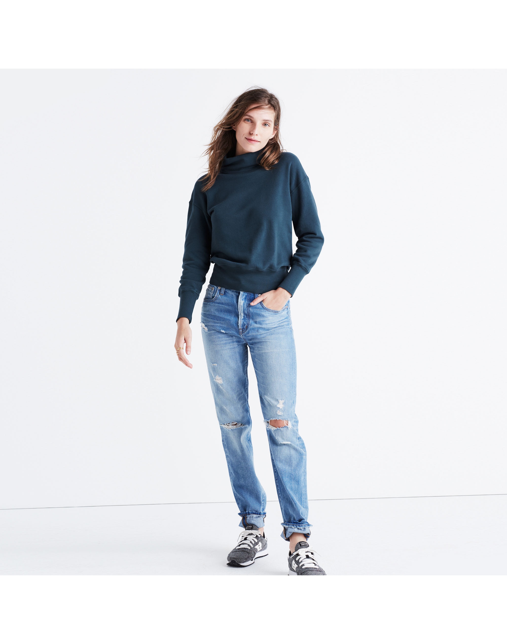 rivet &amp; thread la turtleneck sweatshirt: garment-dyed edition