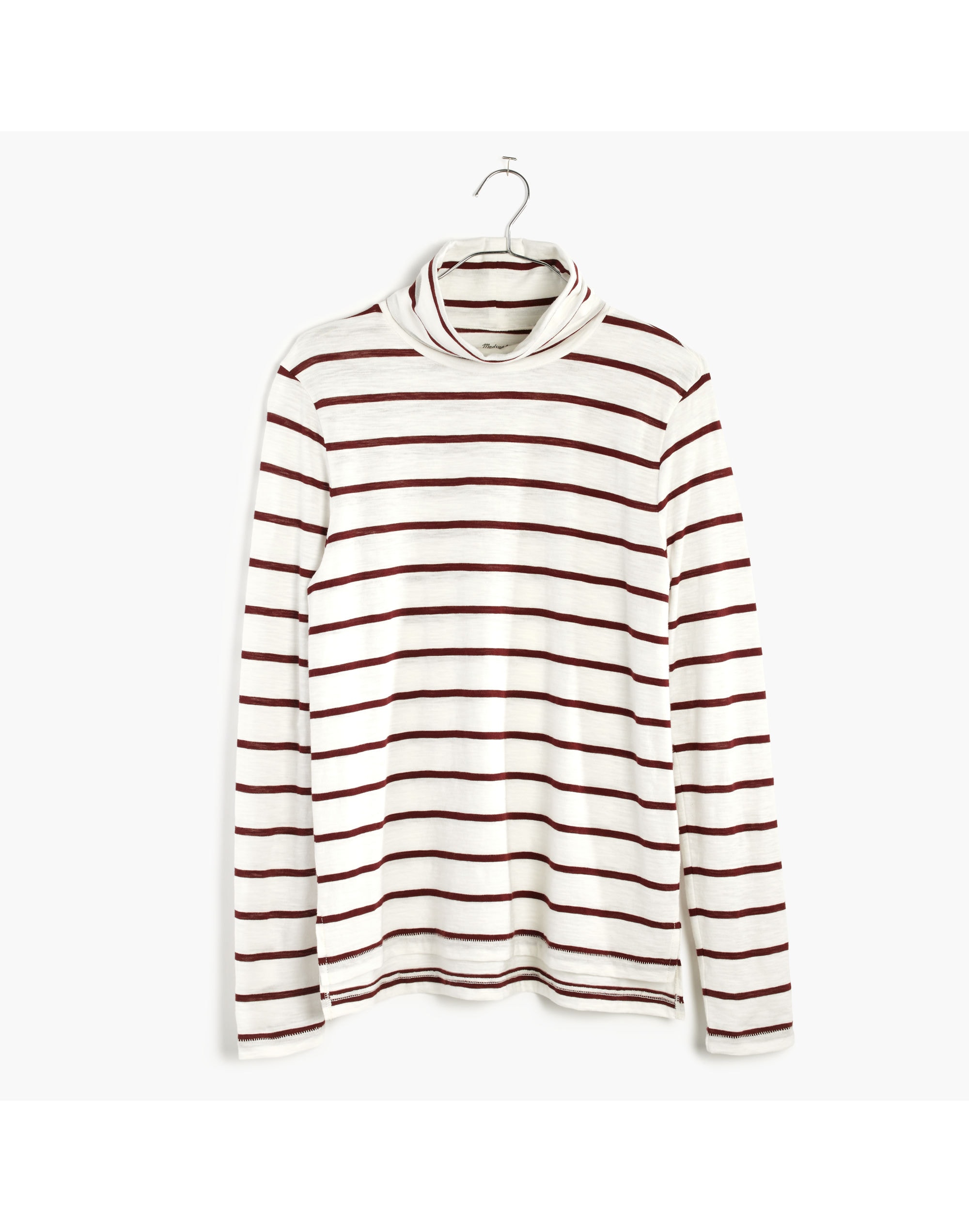 Whisper Cotton Turtleneck in Wellton Stripe