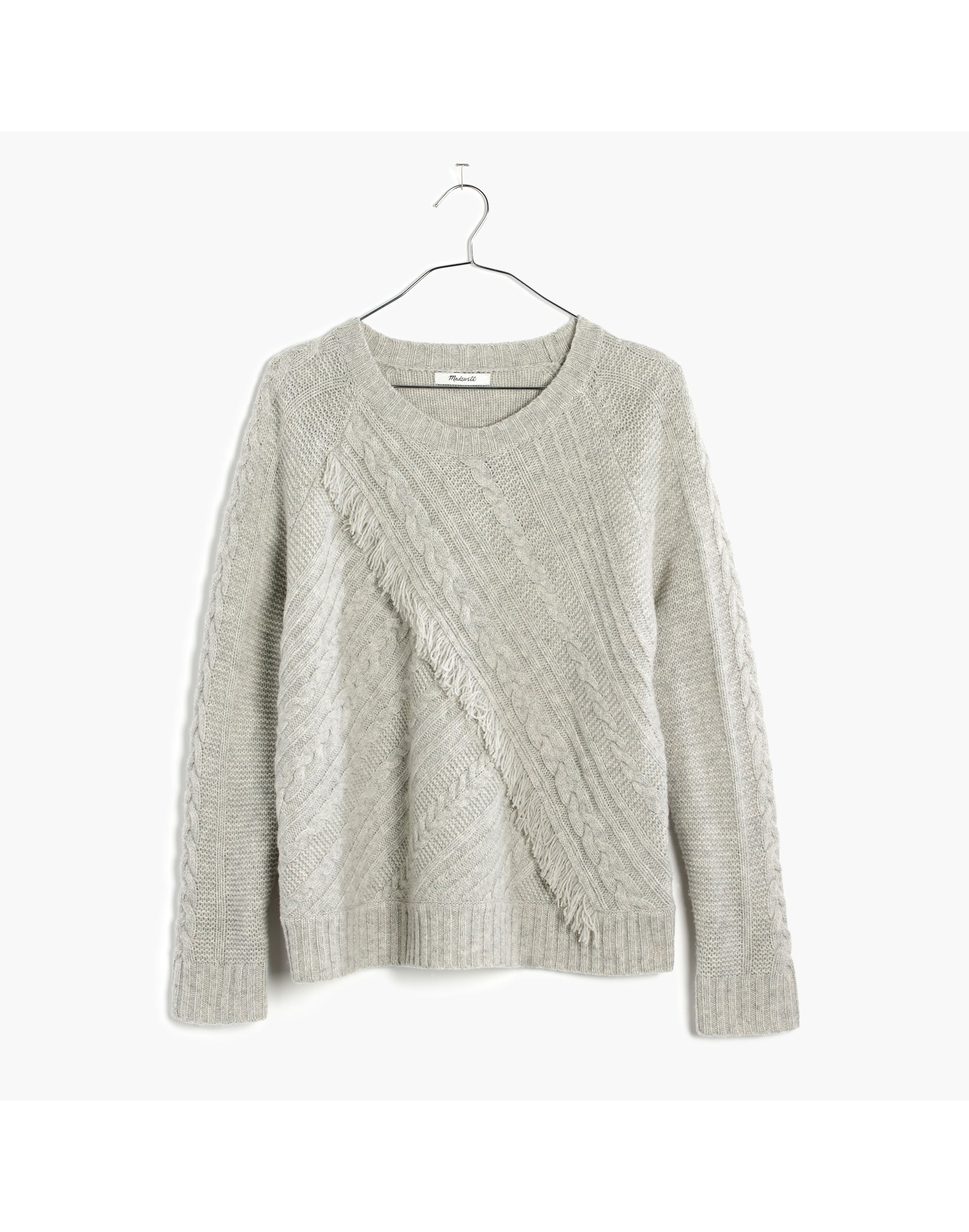 Cableknit Fringe Sweater