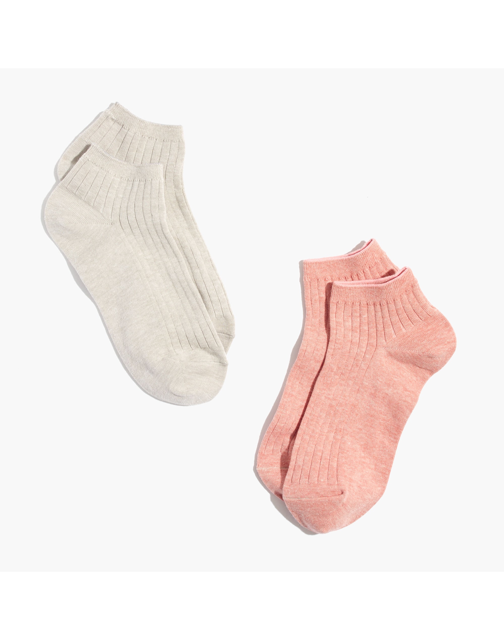 two-pack ribbed heather anklet socks