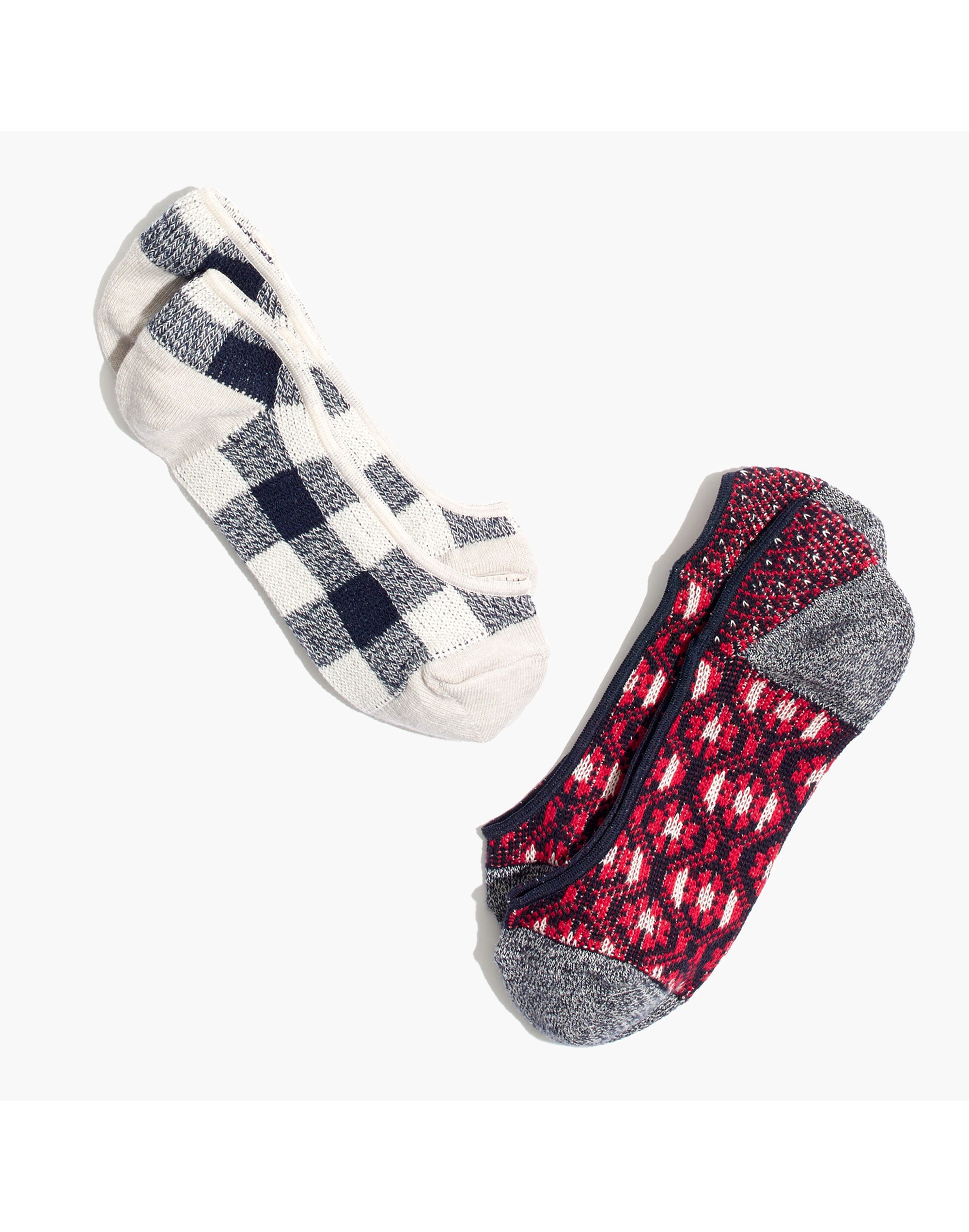 Two-Pack Patchwork Pattern Low Profile Socks