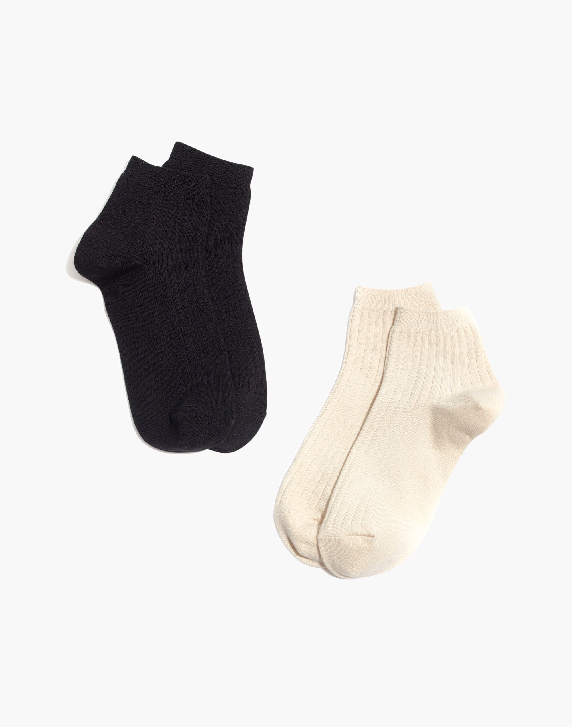 two-pack ribbed heather ankle socks