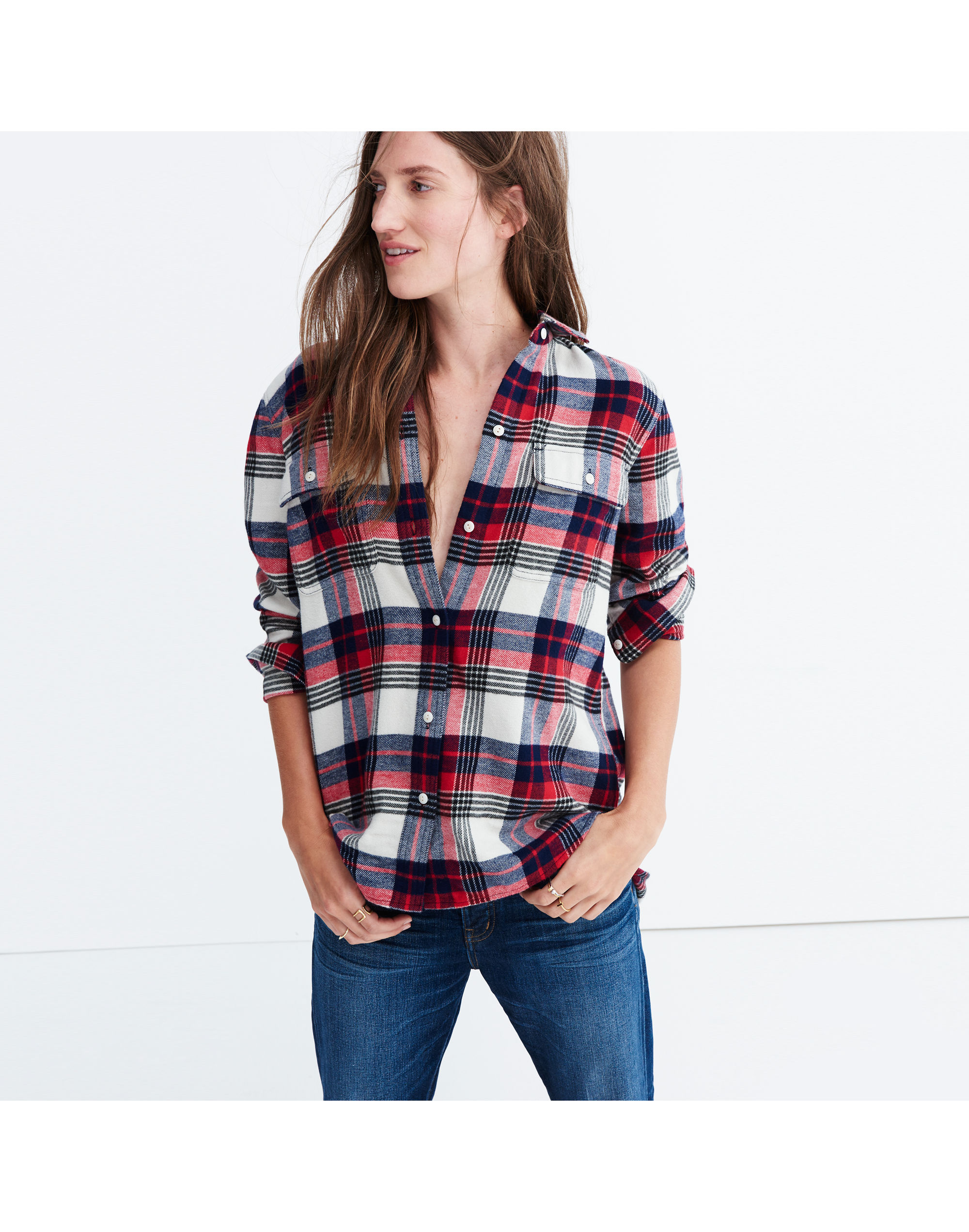 flannel classic ex-boyfriend shirt in drayton plaid