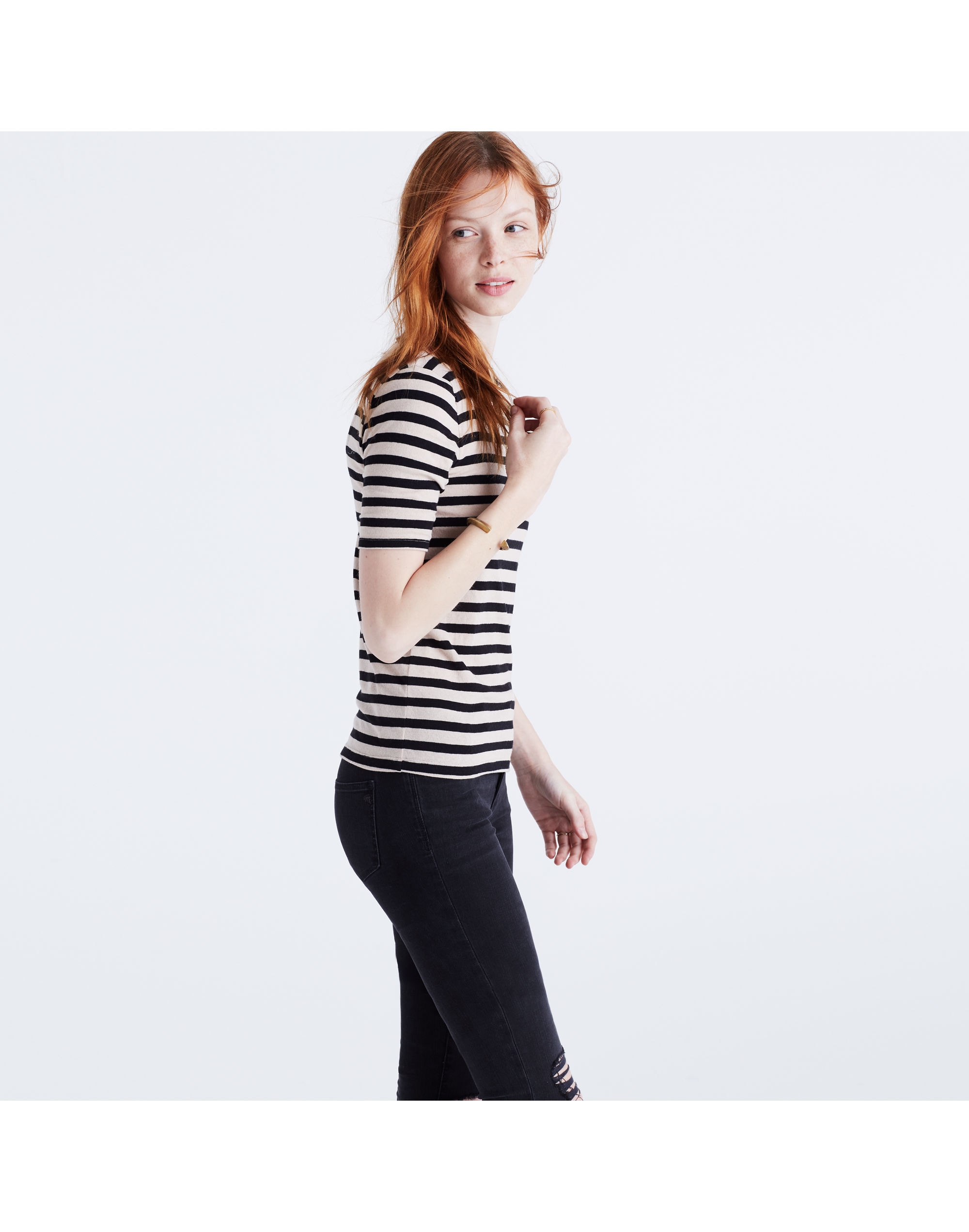 Chorus Scoop-Back Tee in Stripe