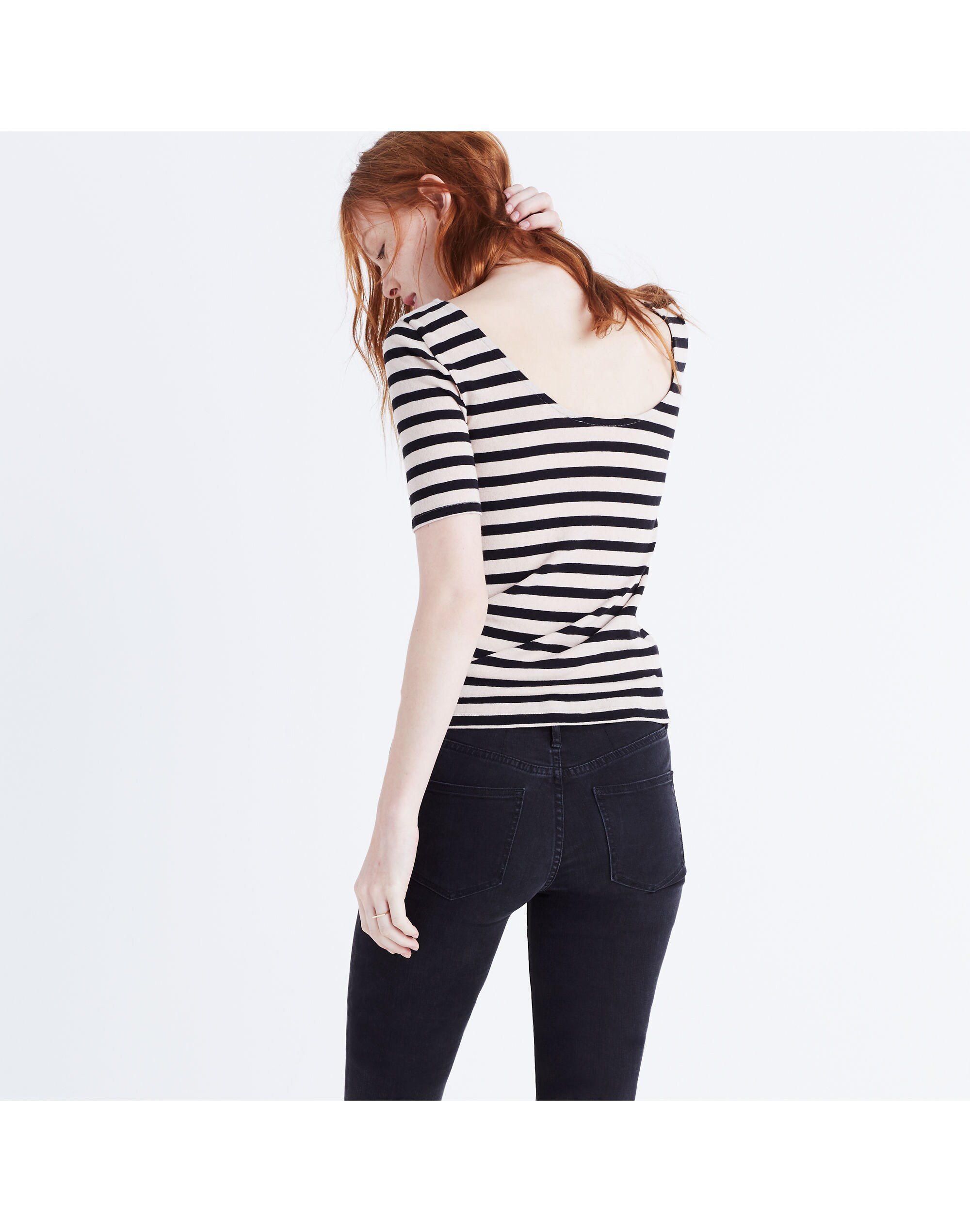 Chorus Scoop-Back Tee in Stripe