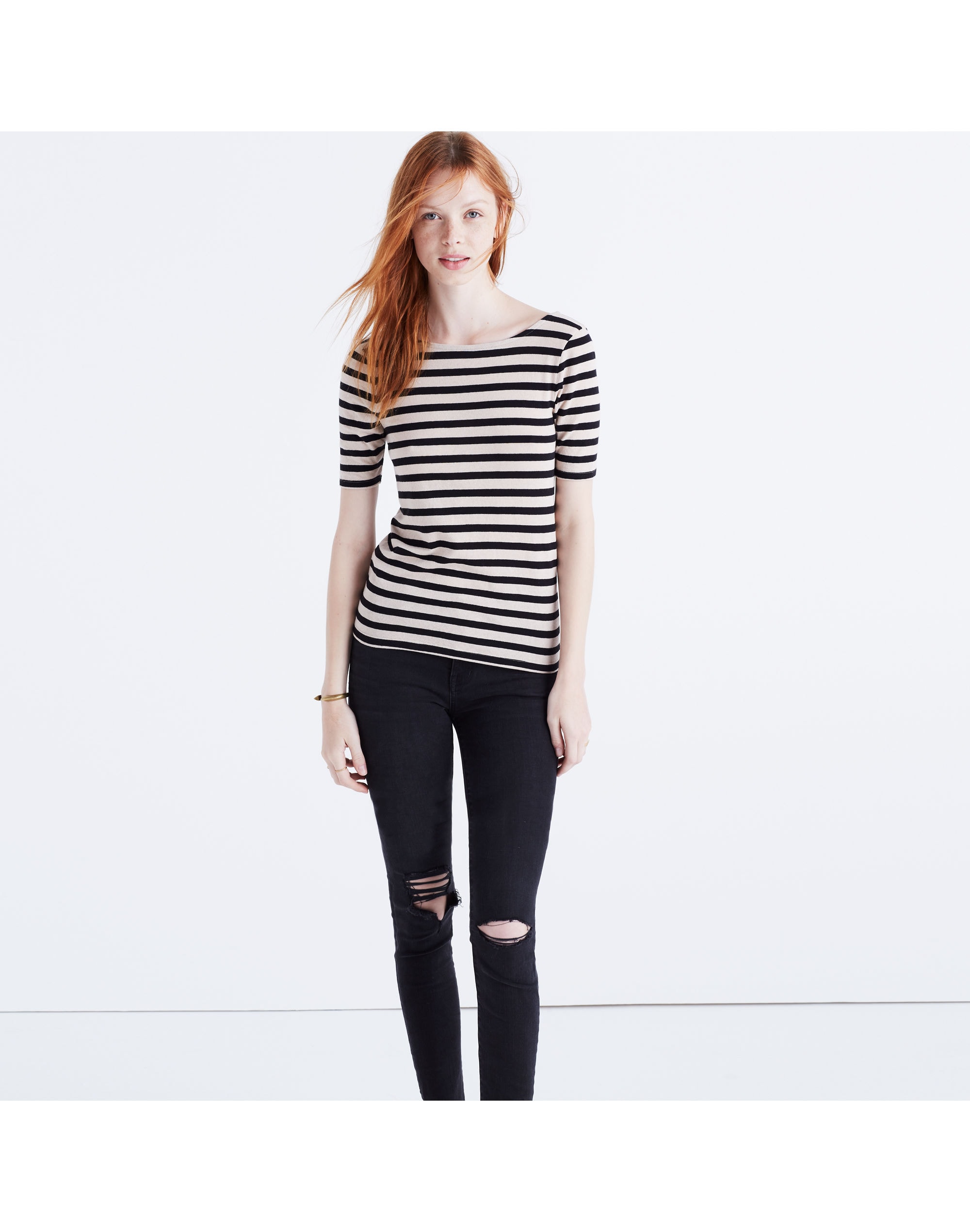 Chorus Scoop-Back Tee in Stripe
