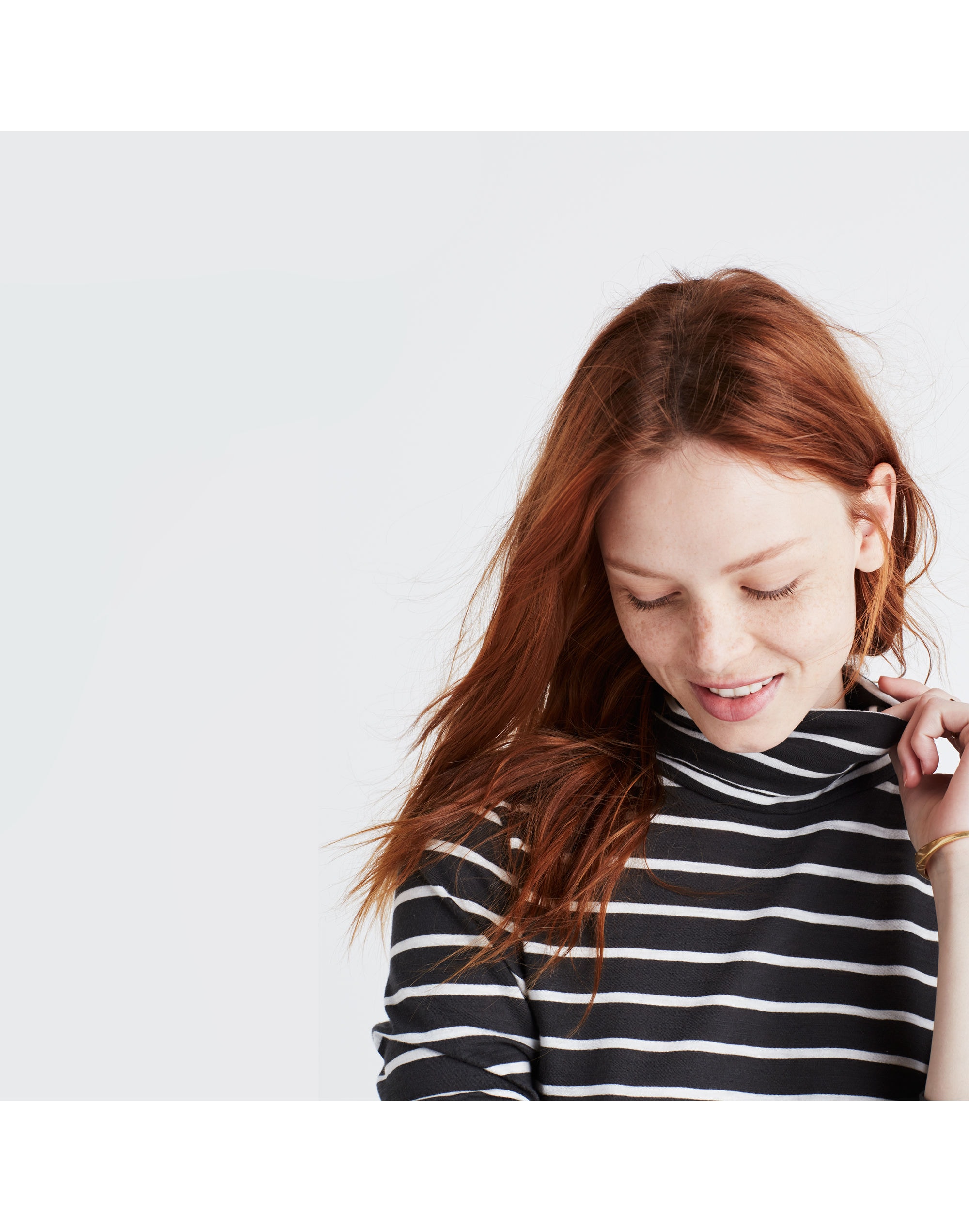 Whisper Cotton Turtleneck in Freddie Stripe