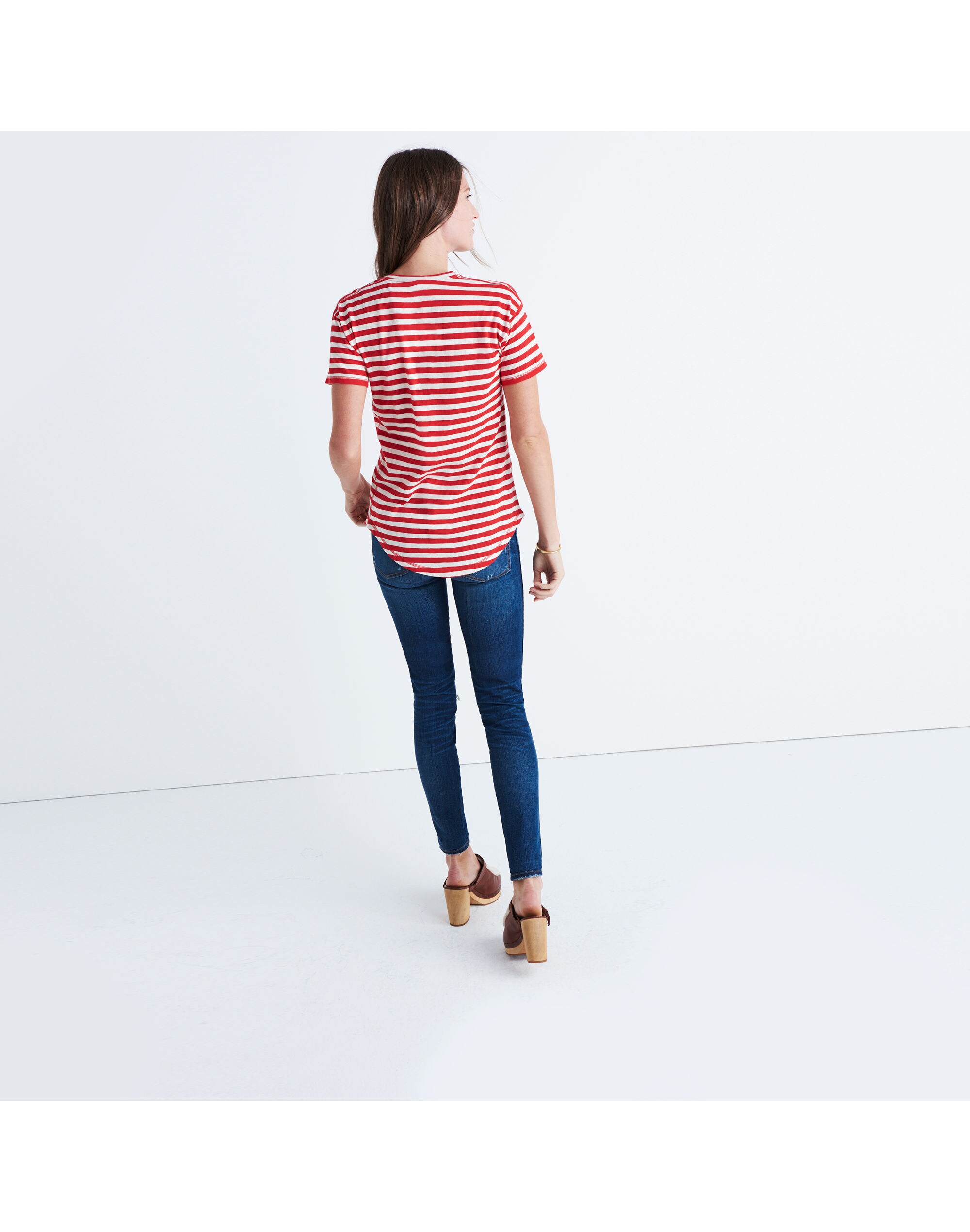 Whisper Cotton Crewneck Tee in Sammie Stripe