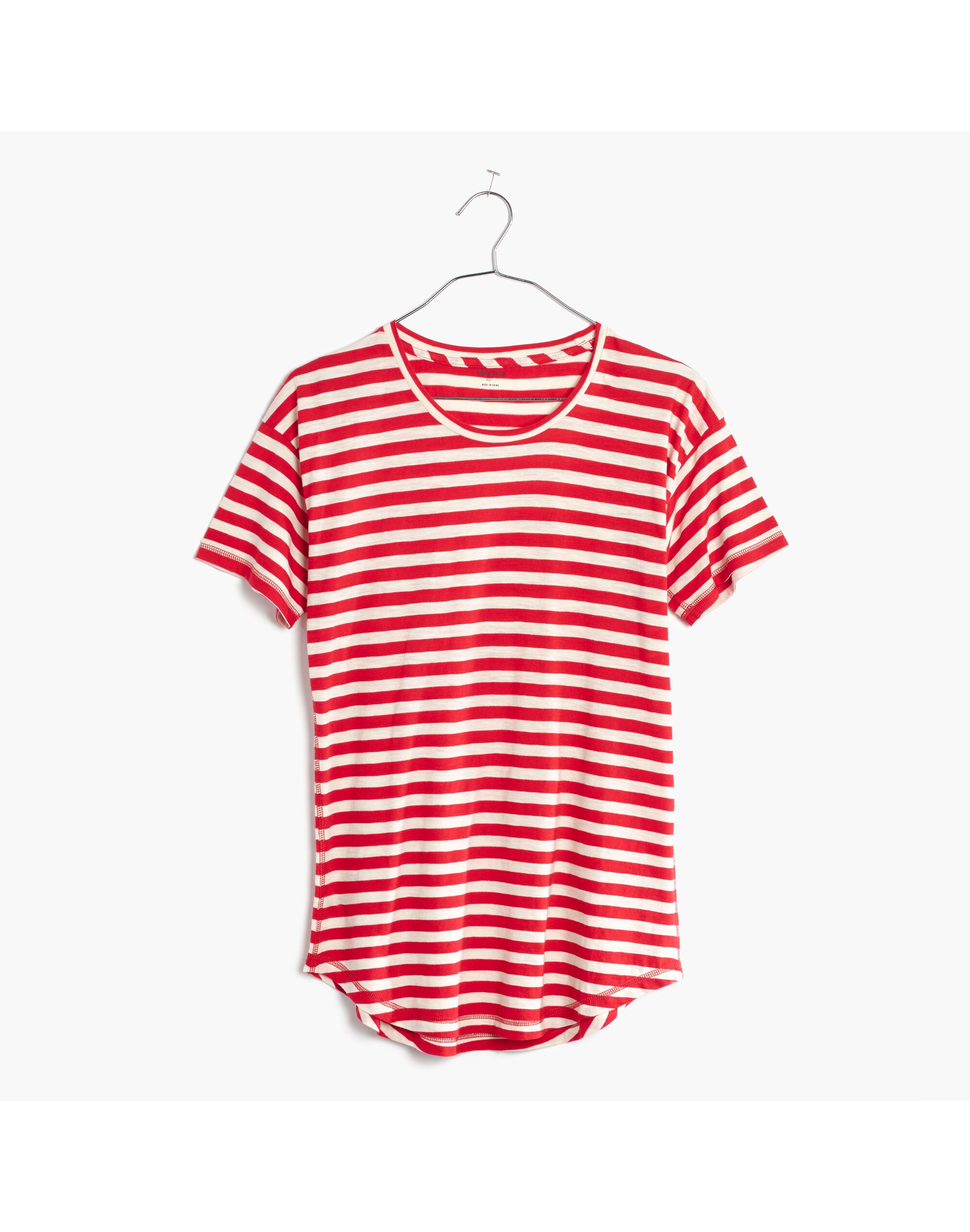 Whisper Cotton Crewneck Tee in Sammie Stripe