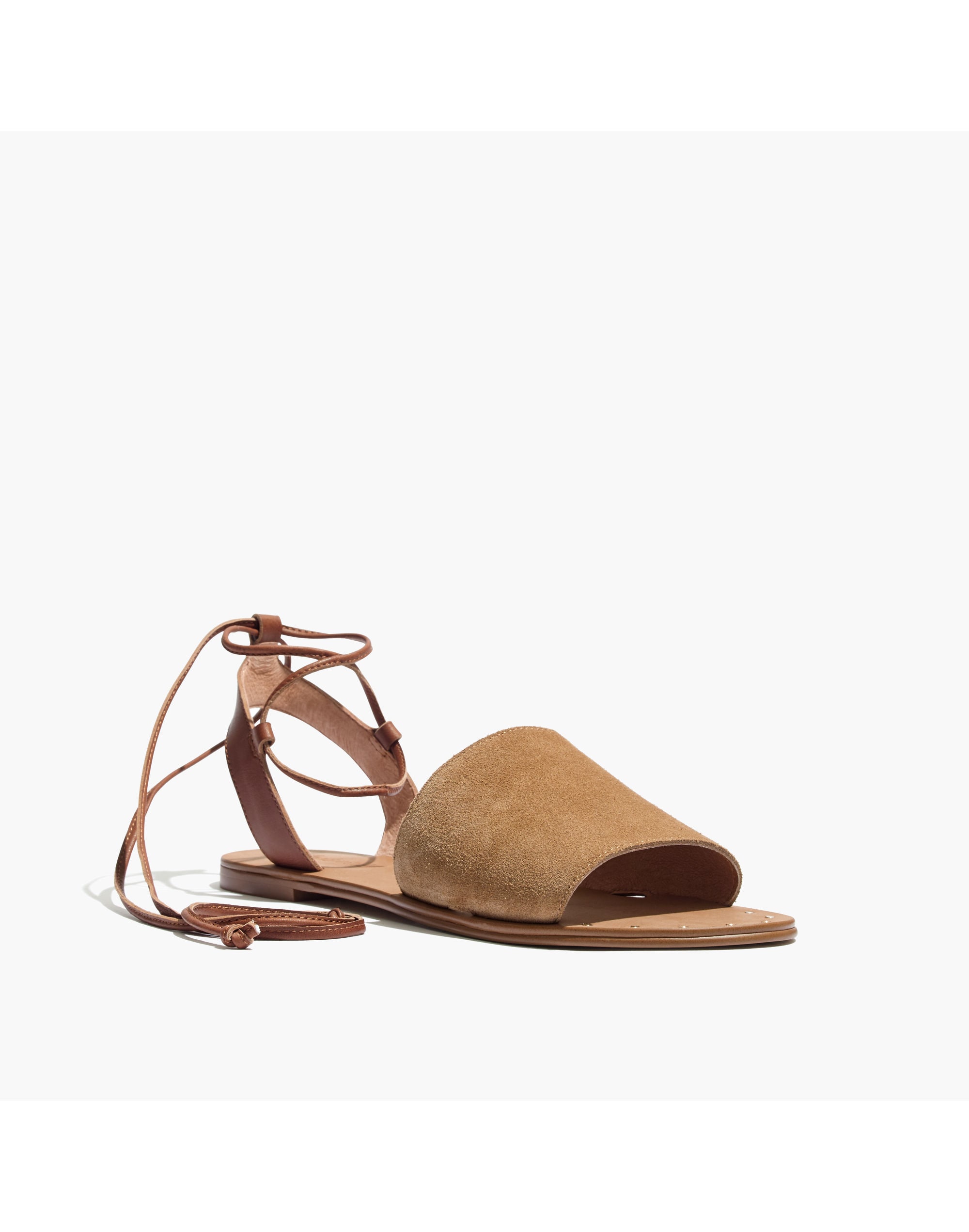 The Rena Lace-Up Sandal in Suede