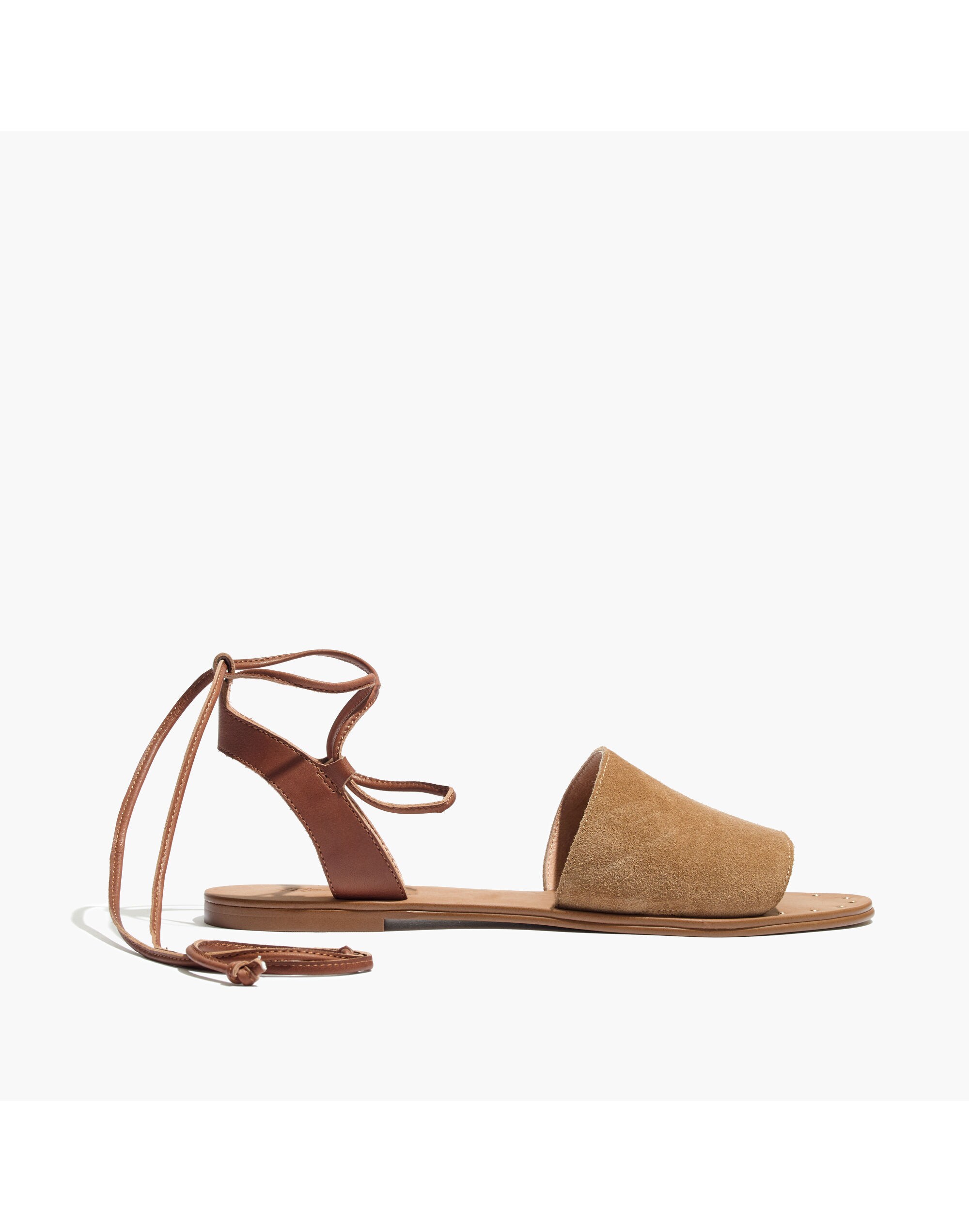 The Rena Lace-Up Sandal in Suede