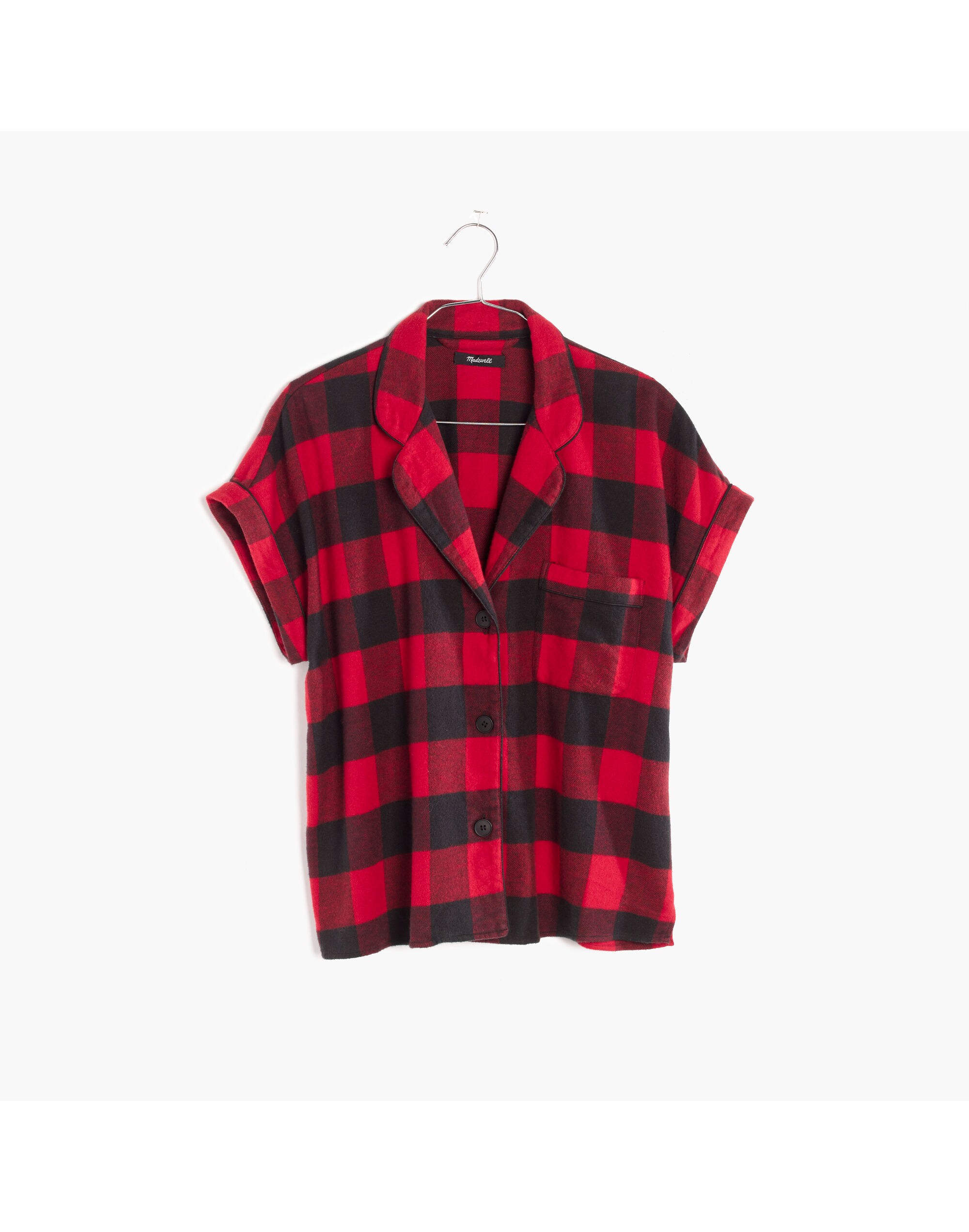 Flannel Bedtime Pajama Top in Buffalo Check