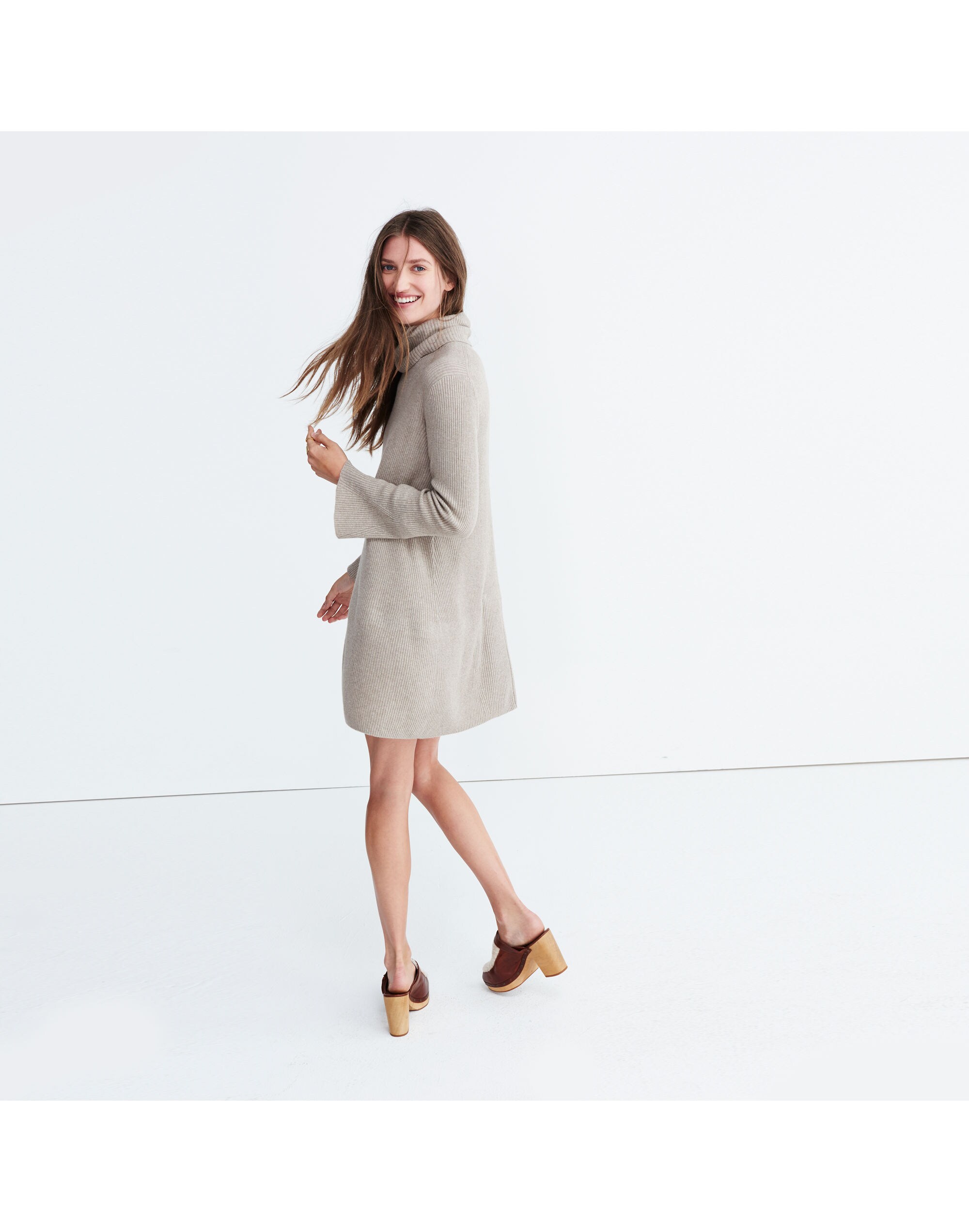 Bell-sleeve Turtleneck Sweater-Dress