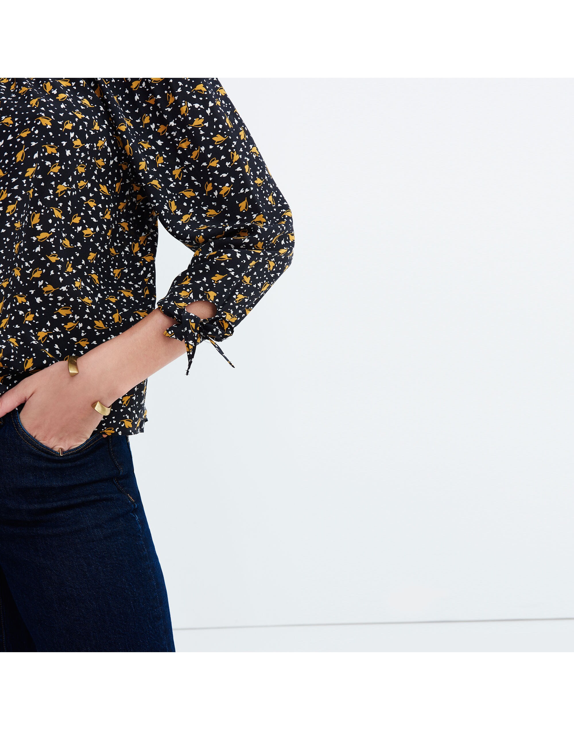 Silk Off-the-Shoulder Top in Falling Leaves